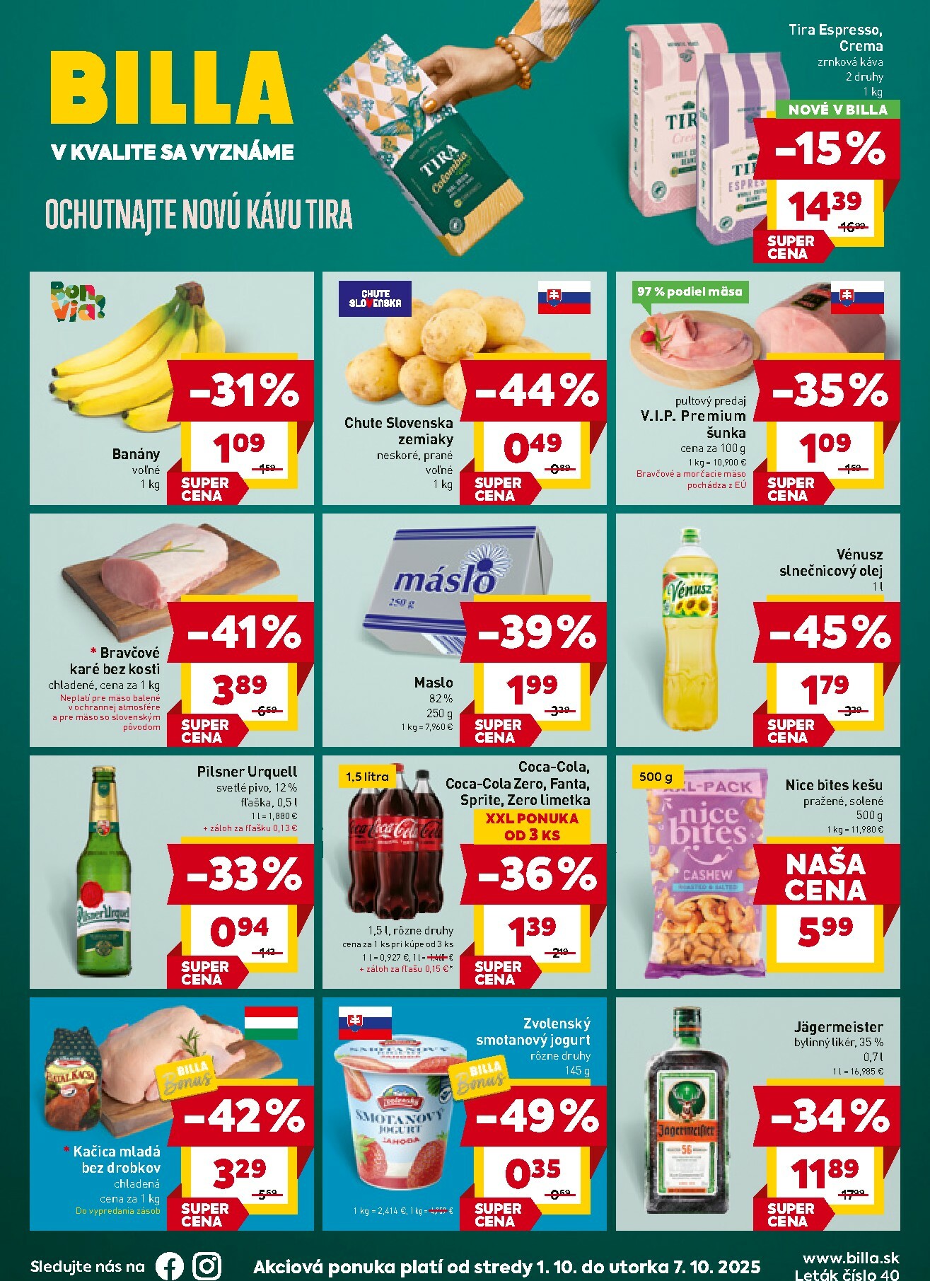 billa - Leták Billa platný od 01.10. do 07.10.