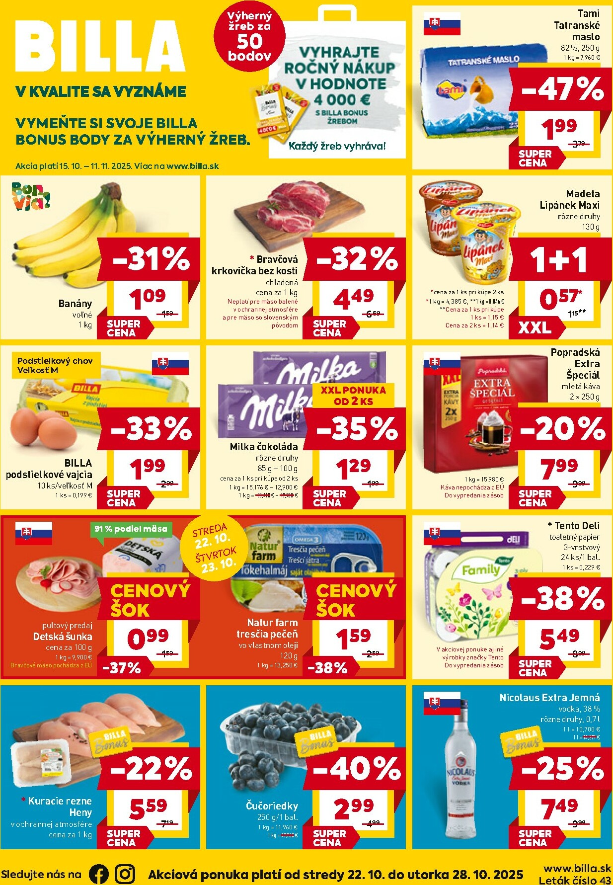 billa - Leták Billa platný od 22.10. do 28.10.