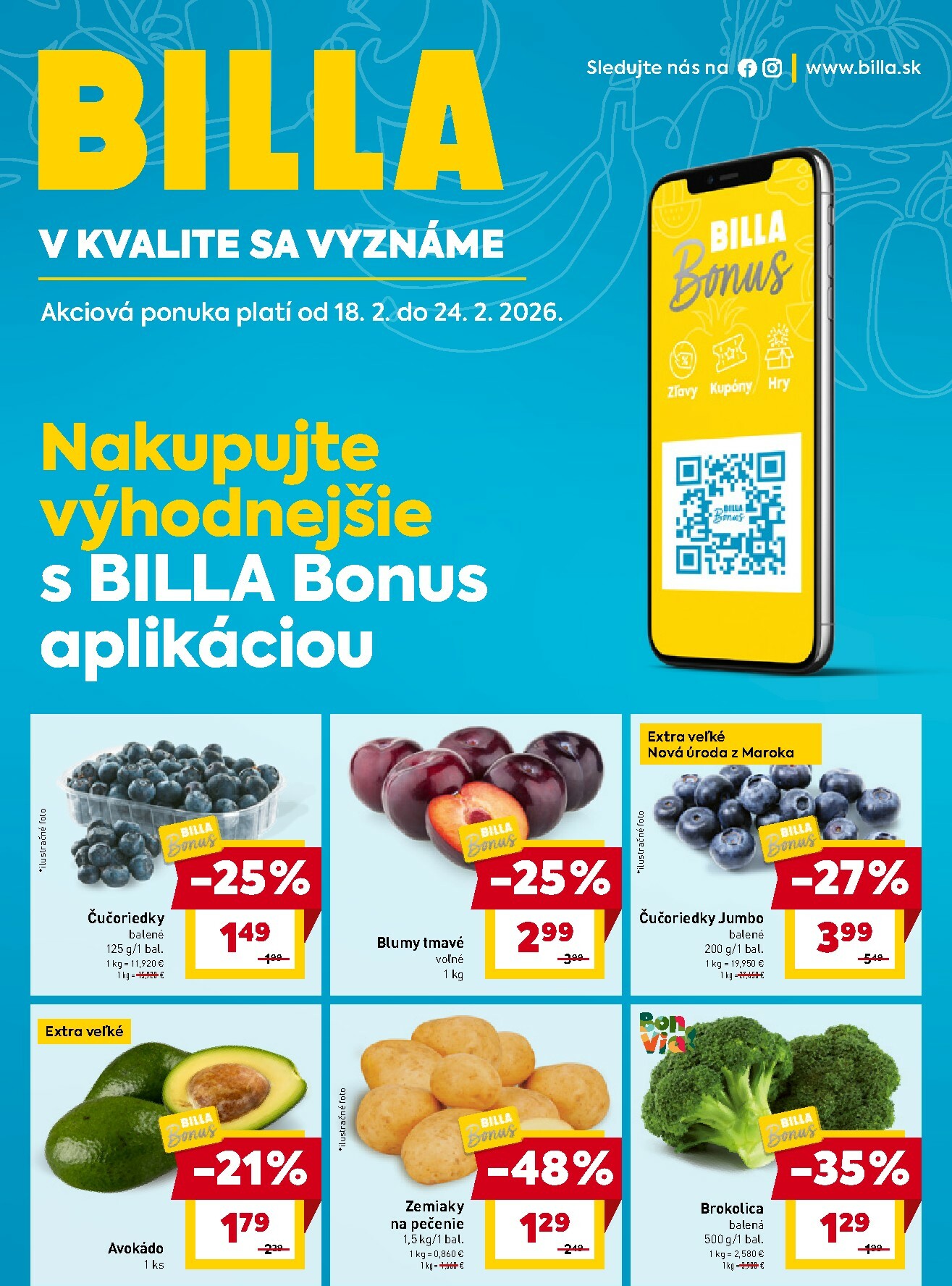 billa - Leták Billa - Bonus platný od 18.02.2026 do 24.02.2026