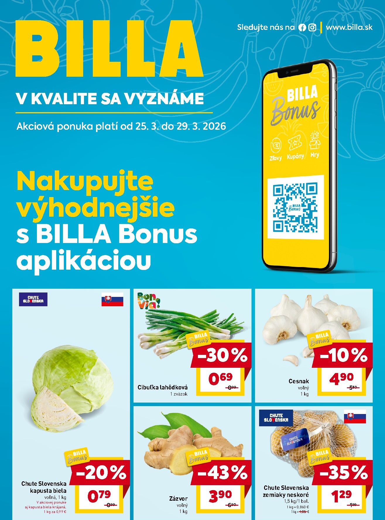 billa - Leták Billa - Bonus platný od 25.03.2026 do 29.03.2026 - page: 1