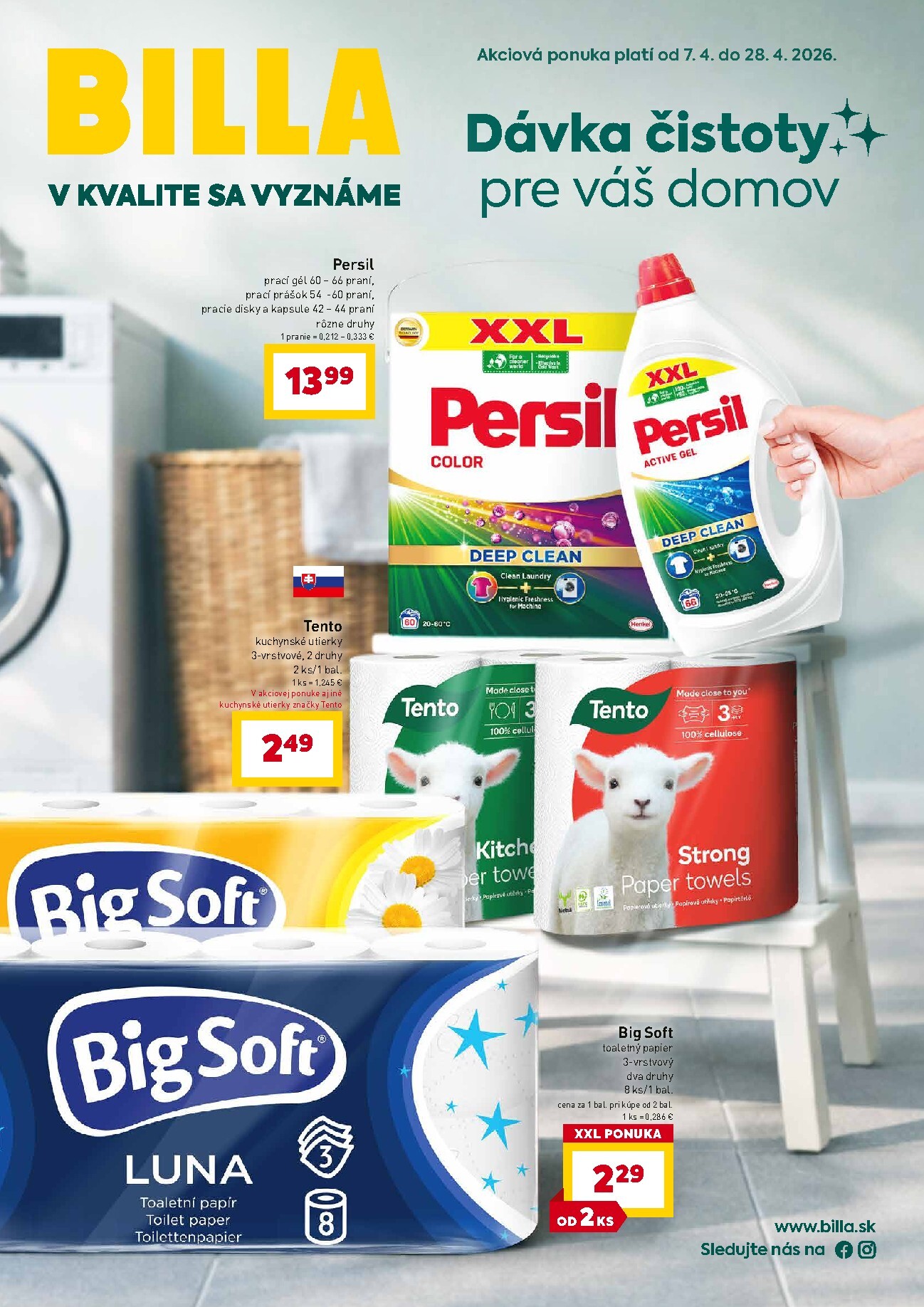 billa - Aktuálny leták Billa - Upratovanie platný od utorka, 07.04.2026 do utorka, 28.04.2026