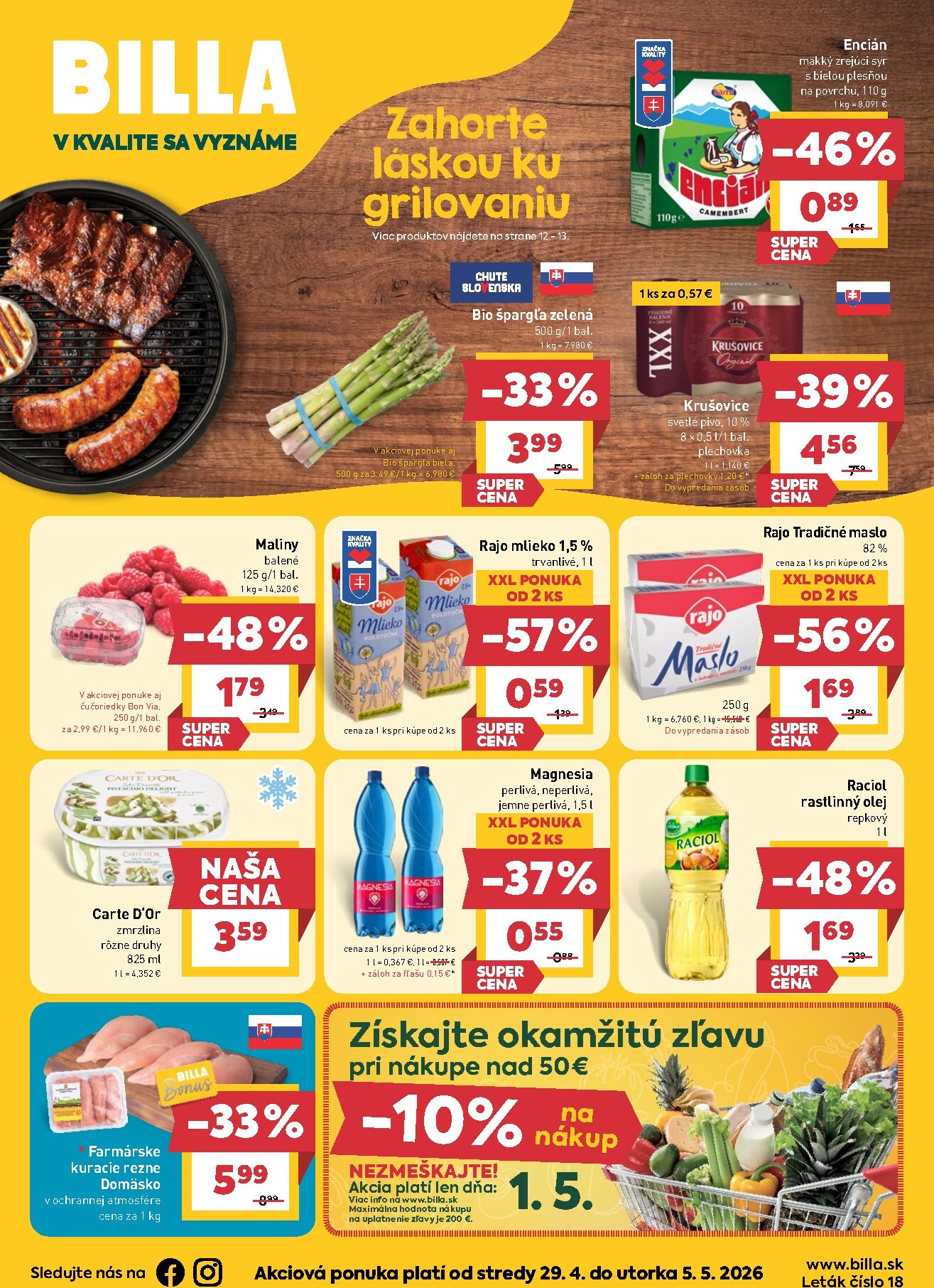 billa - Nový leták Billa od stredy, 29.04.2026 do utorka, 05.05.2026 - page: 1