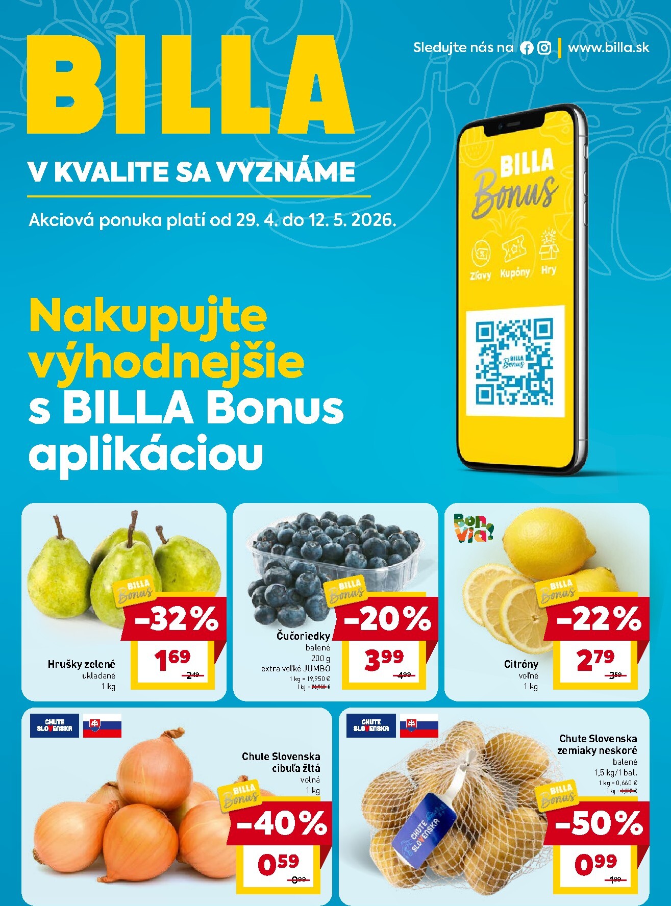 billa - Nový leták Billa - Bonus leták od stredy, 29.04.2026 do utorka, 12.05.2026 - page: 1