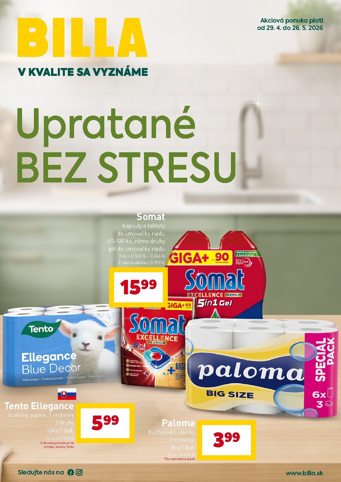 billa - Aktuálny leták Billa - Upratovanie od stredy, 29.04.2026 do utorka, 26.05.2026 - page: 1