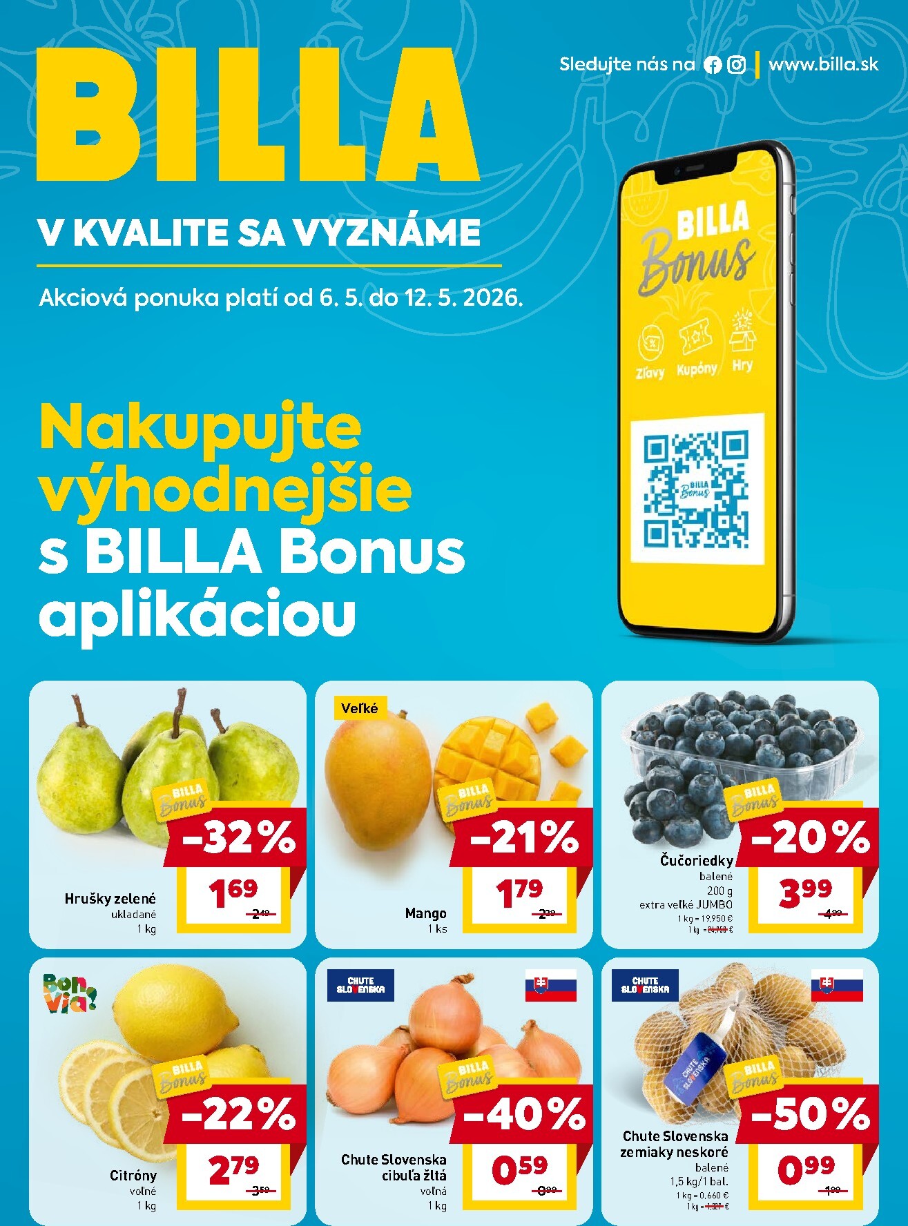 billa - Nový leták Billa - Bonus leták od stredy, 06.05.2026 do utorka, 12.05.2026