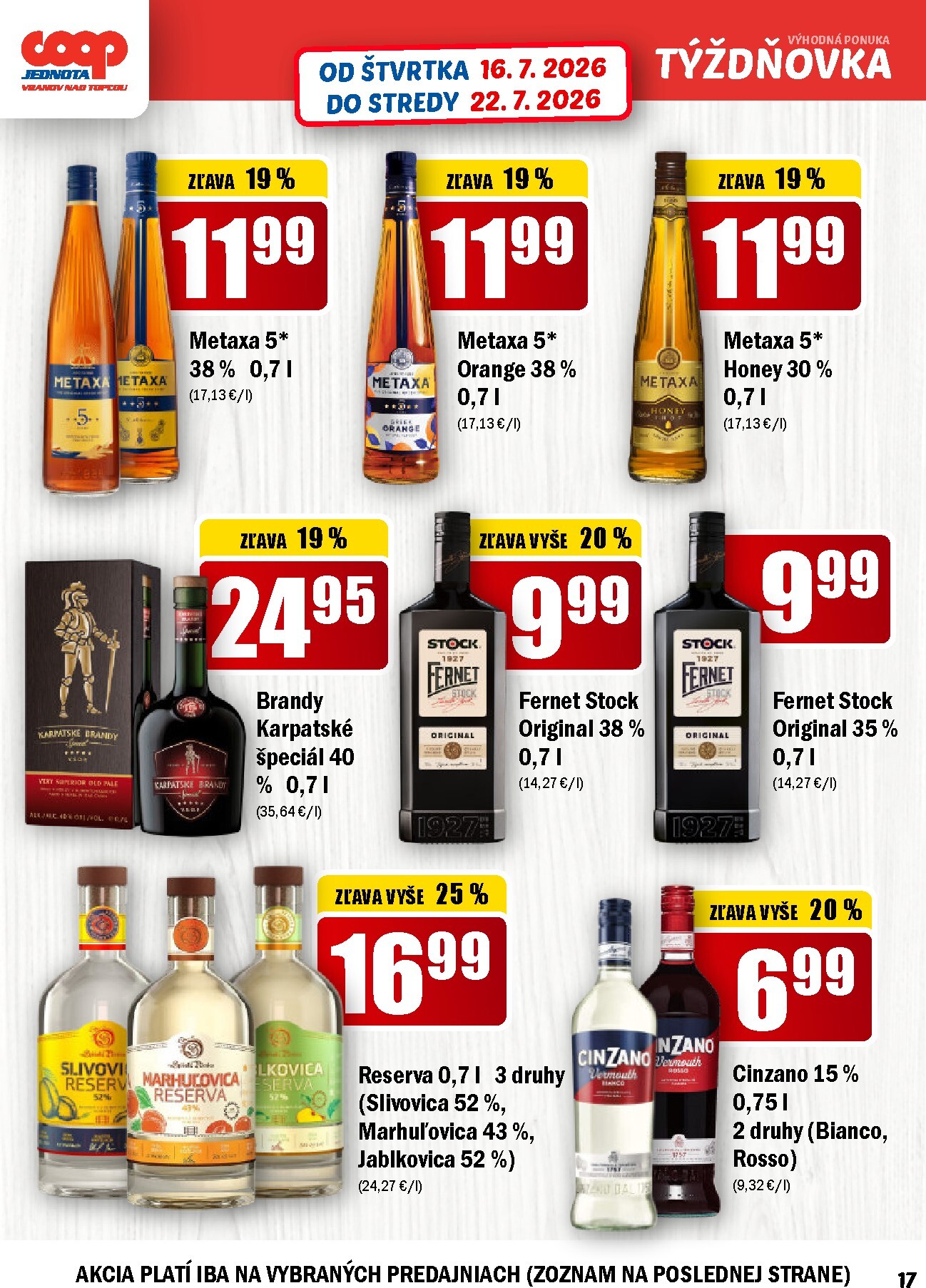 coop-jednota - Aktuálny COOP Jednota - Týždňovka leták od štvrtka, 16.07.2026 do stredy, 22.07.2026 - page: 17