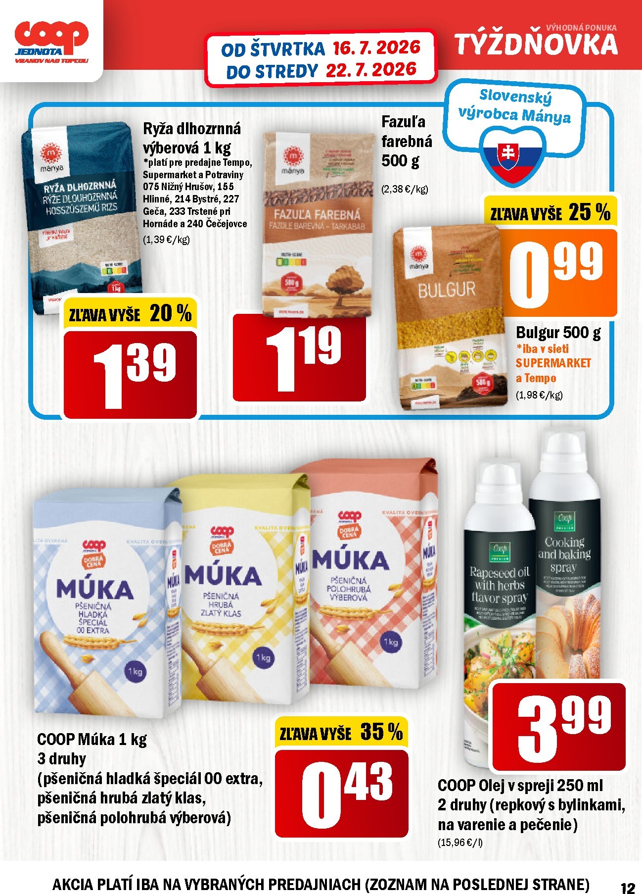 coop-jednota - Aktuálny COOP Jednota - Týždňovka leták od štvrtka, 16.07.2026 do stredy, 22.07.2026 - page: 12