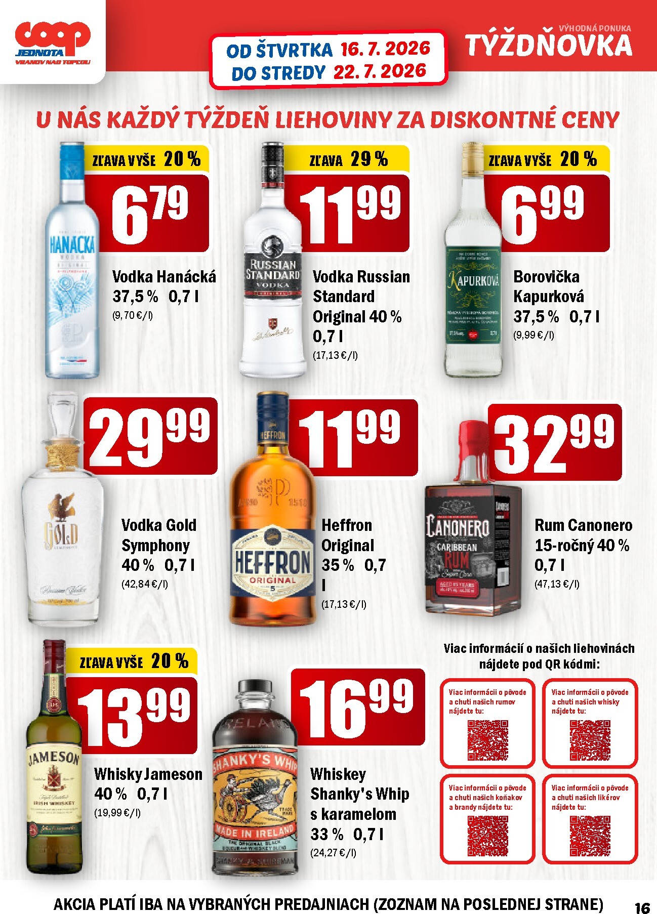 coop-jednota - Aktuálny COOP Jednota - Týždňovka leták od štvrtka, 16.07.2026 do stredy, 22.07.2026 - page: 16