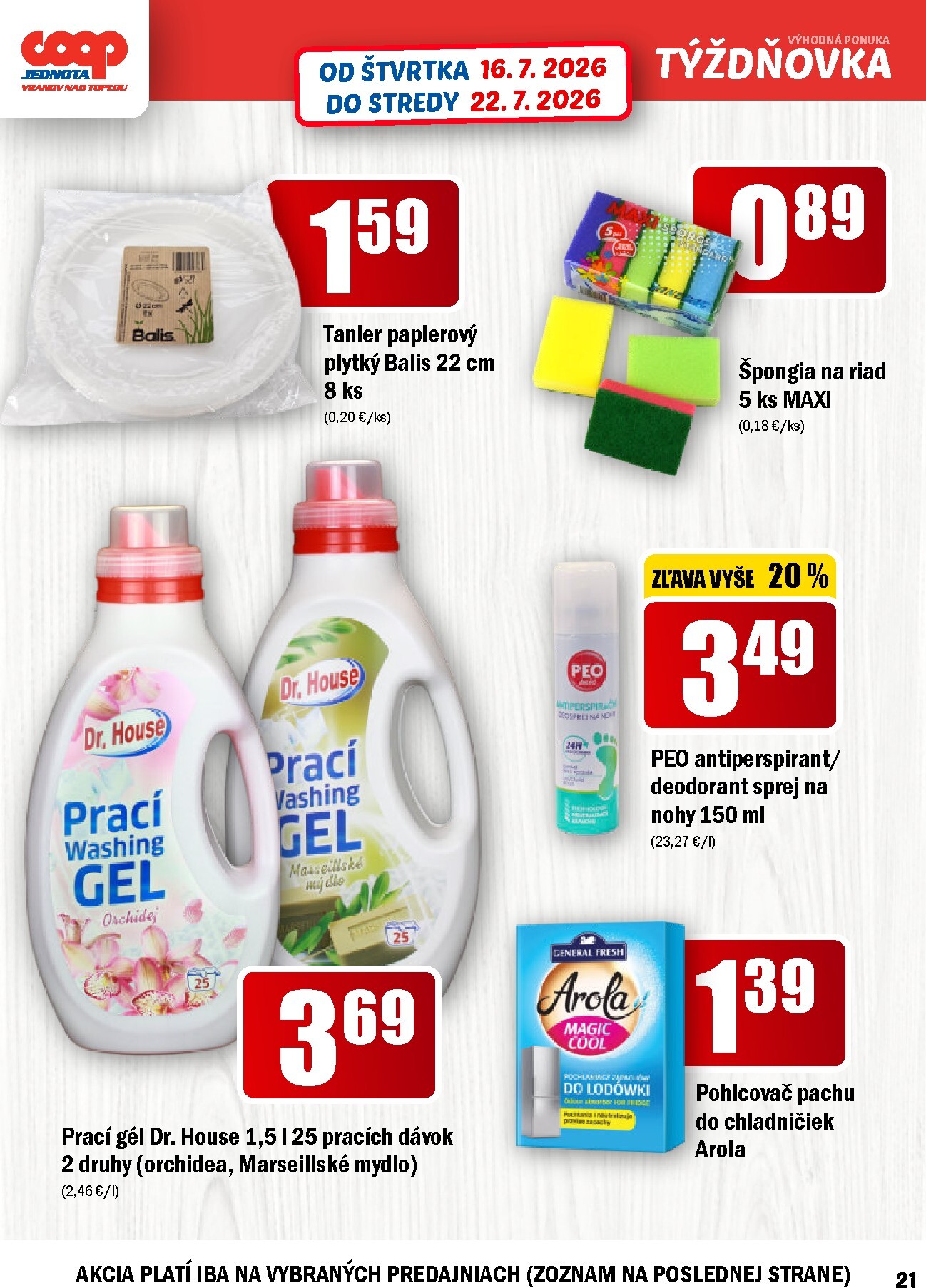 coop-jednota - Aktuálny COOP Jednota - Týždňovka leták od štvrtka, 16.07.2026 do stredy, 22.07.2026 - page: 21