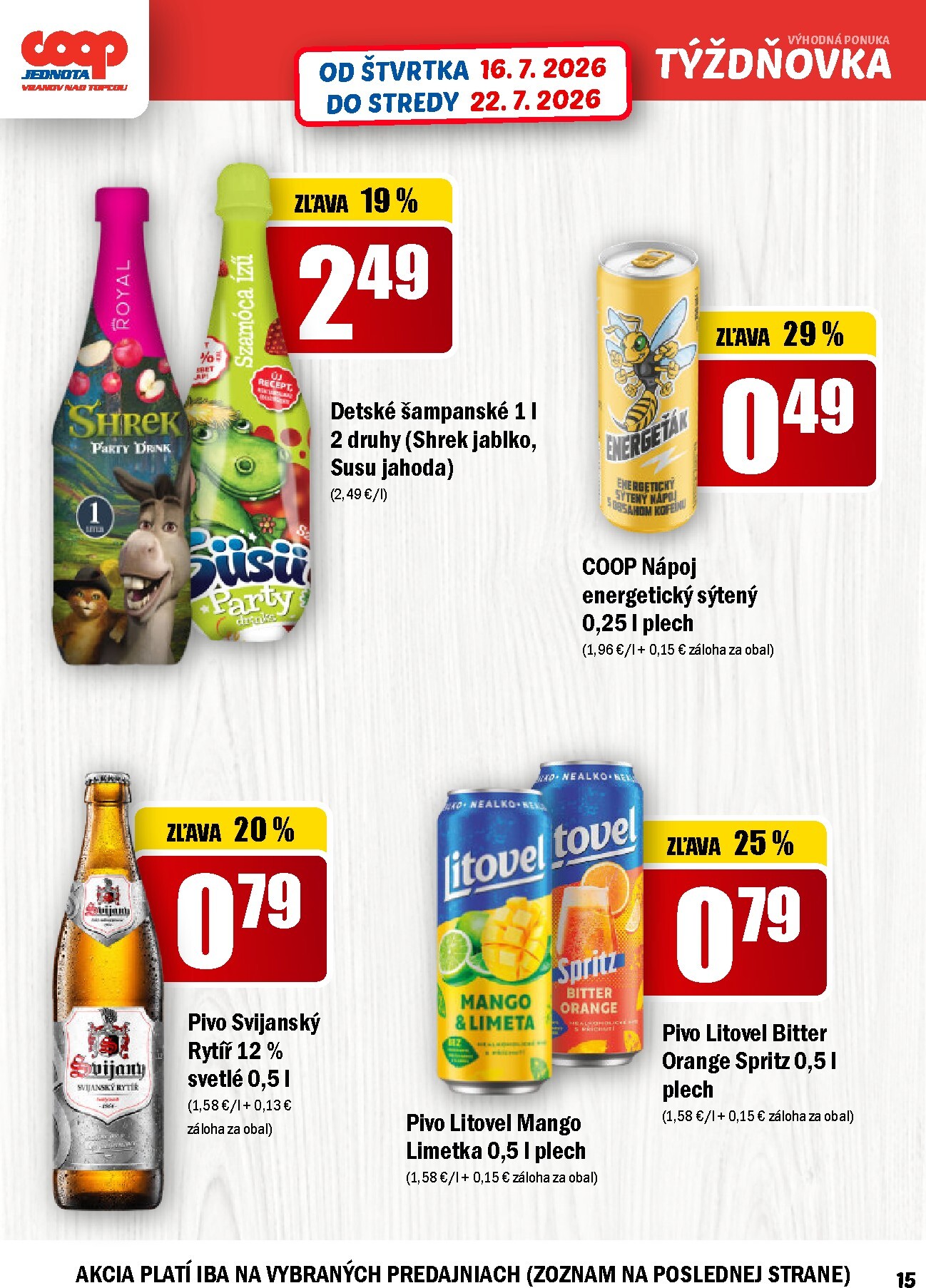 coop-jednota - Aktuálny COOP Jednota - Týždňovka leták od štvrtka, 16.07.2026 do stredy, 22.07.2026 - page: 15