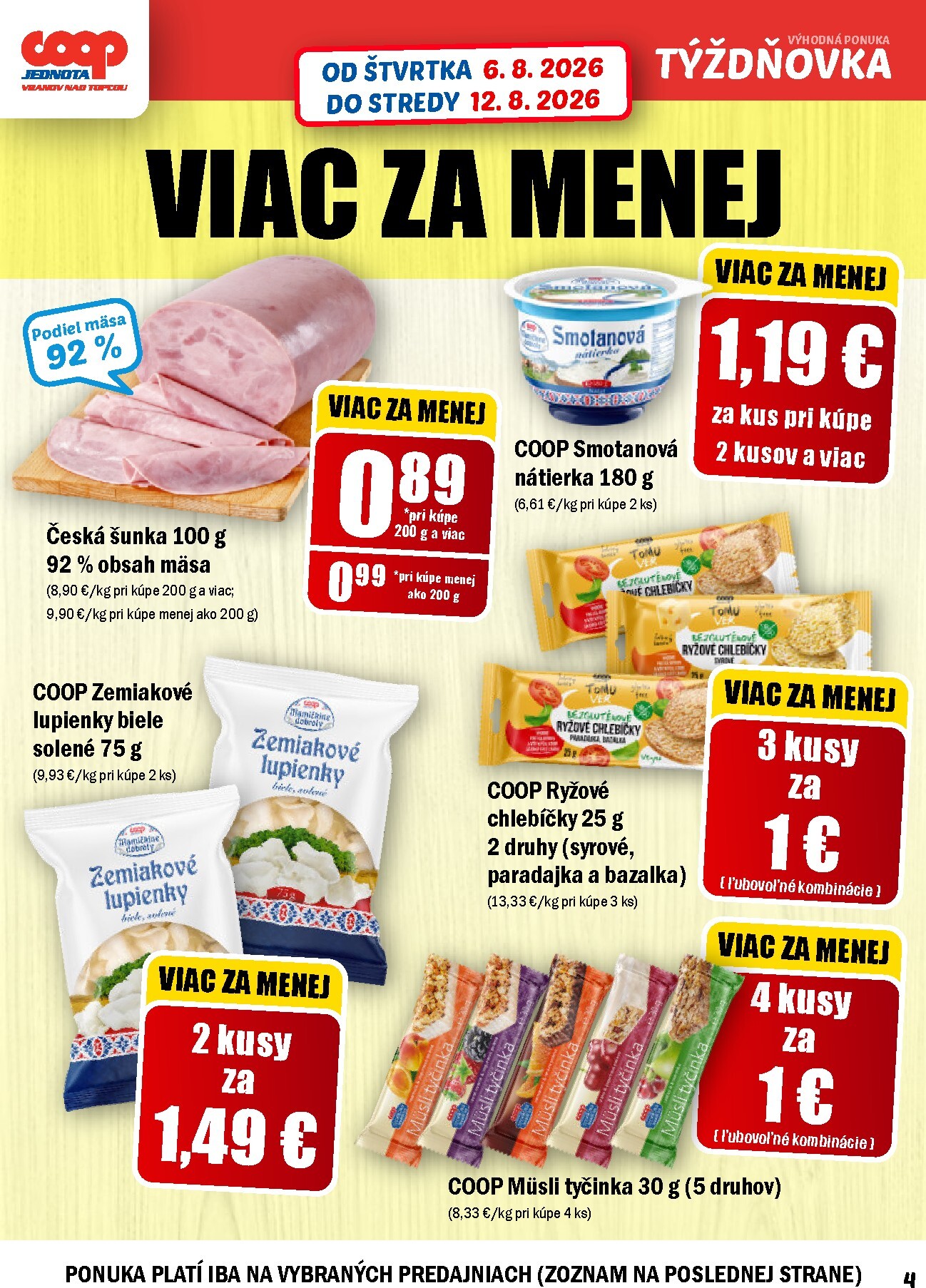 coop-jednota - Nový COOP Jednota - Vranov nad Topľou leták od štvrtka, 06.08.2026 do stredy, 12.08.2026 - page: 4