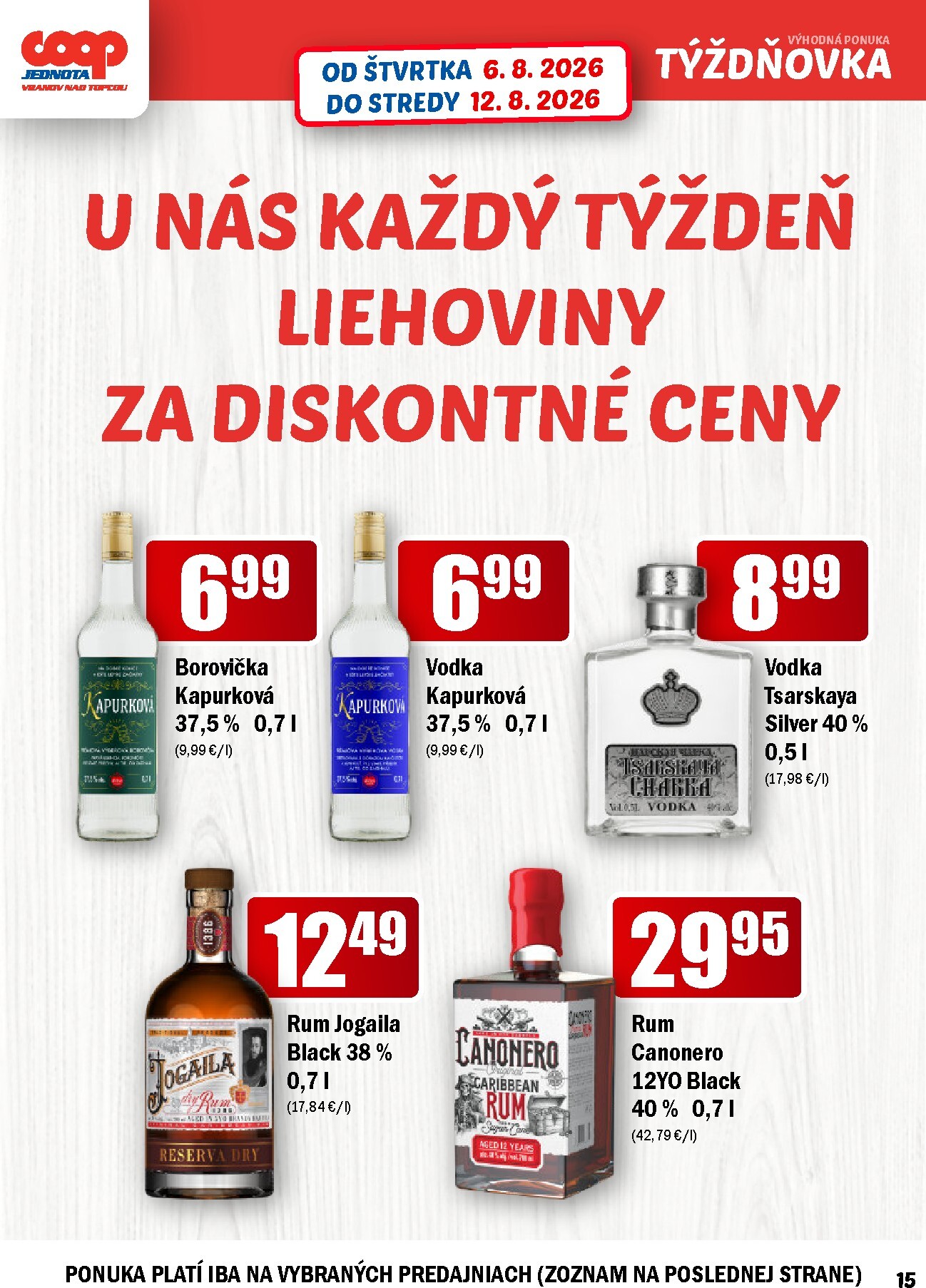 coop-jednota - Nový COOP Jednota - Vranov nad Topľou leták od štvrtka, 06.08.2026 do stredy, 12.08.2026 - page: 15
