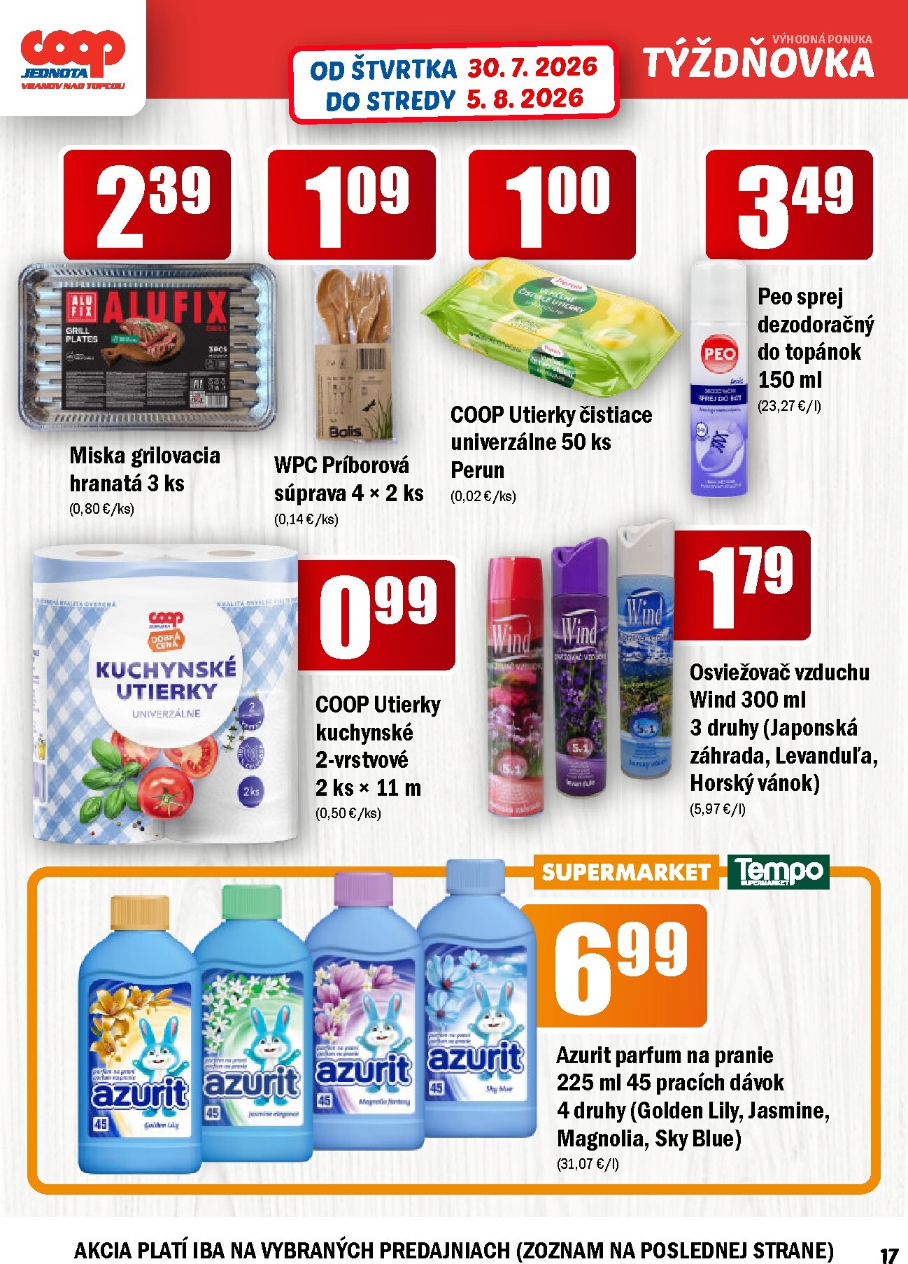 coop-jednota - Aktuálny COOP Jednota - Vranov nad Topľou leták od štvrtka, 30.07.2026 do stredy, 05.08.2026 - page: 17
