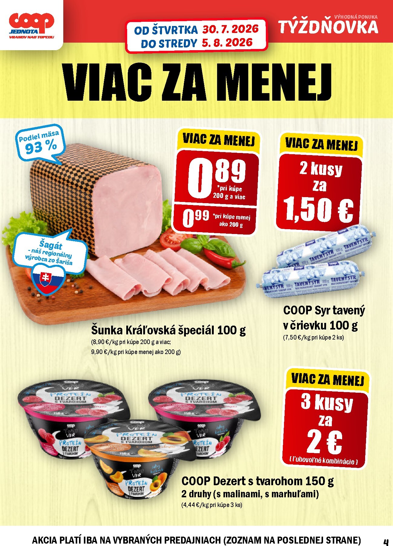 coop-jednota - Aktuálny COOP Jednota - Vranov nad Topľou leták od štvrtka, 30.07.2026 do stredy, 05.08.2026 - page: 4