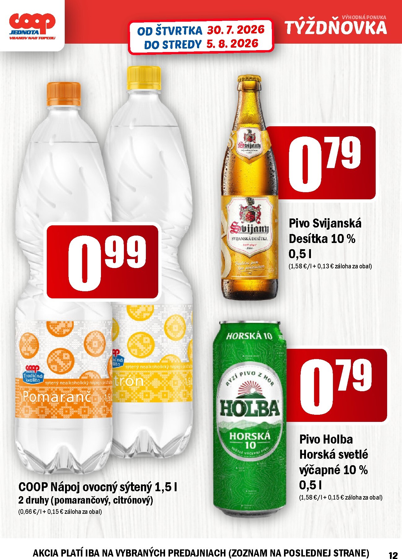 coop-jednota - Aktuálny COOP Jednota - Vranov nad Topľou leták od štvrtka, 30.07.2026 do stredy, 05.08.2026 - page: 12