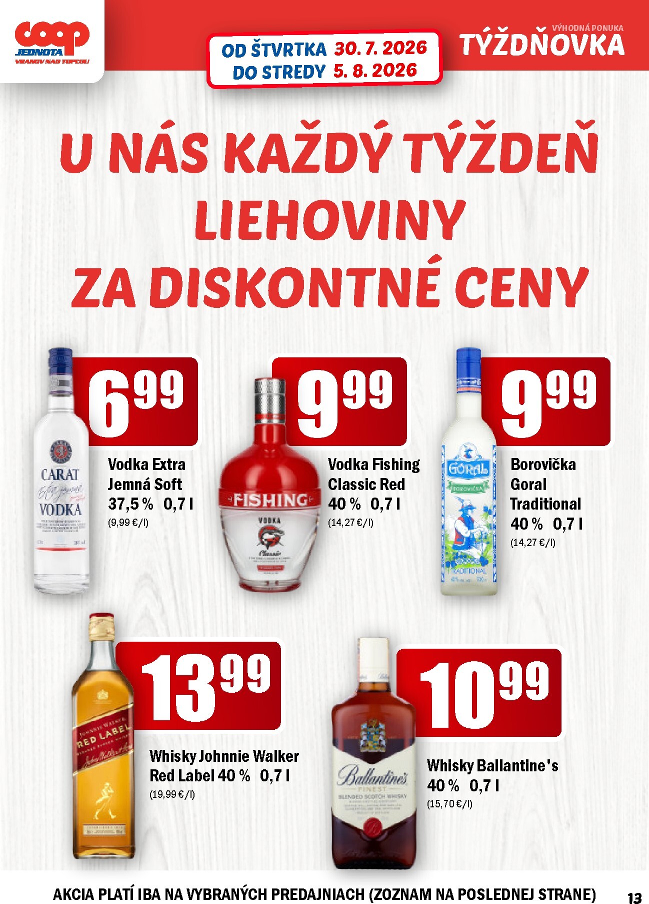 coop-jednota - Aktuálny COOP Jednota - Vranov nad Topľou leták od štvrtka, 30.07.2026 do stredy, 05.08.2026 - page: 13