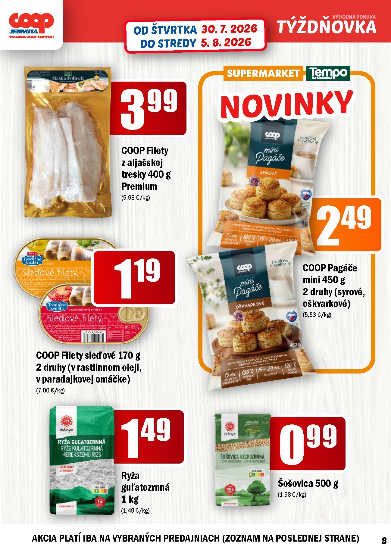 coop-jednota - Aktuálny COOP Jednota - Vranov nad Topľou leták od štvrtka, 30.07.2026 do stredy, 05.08.2026 - page: 8