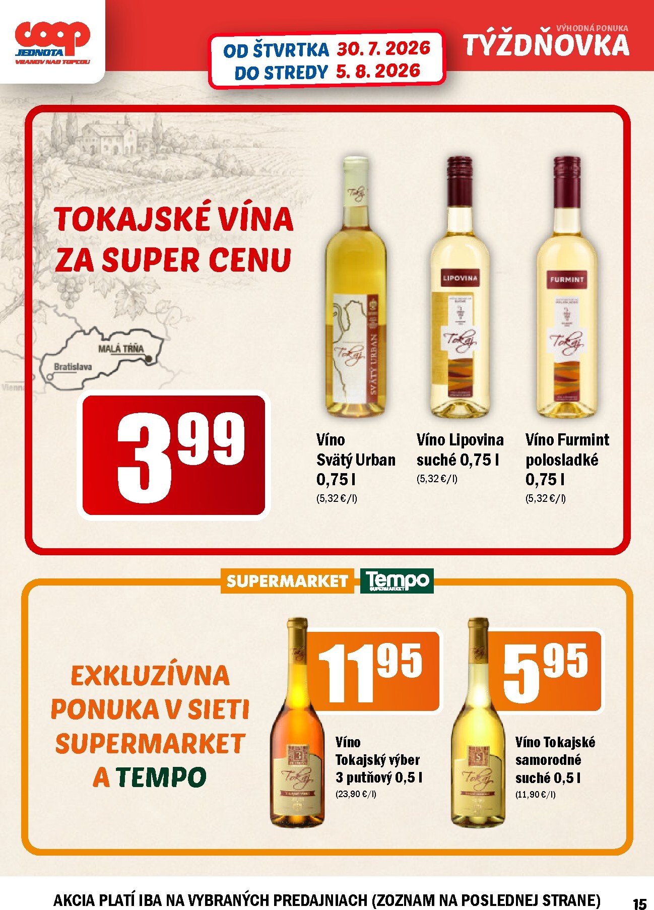 coop-jednota - Aktuálny COOP Jednota - Vranov nad Topľou leták od štvrtka, 30.07.2026 do stredy, 05.08.2026 - page: 15