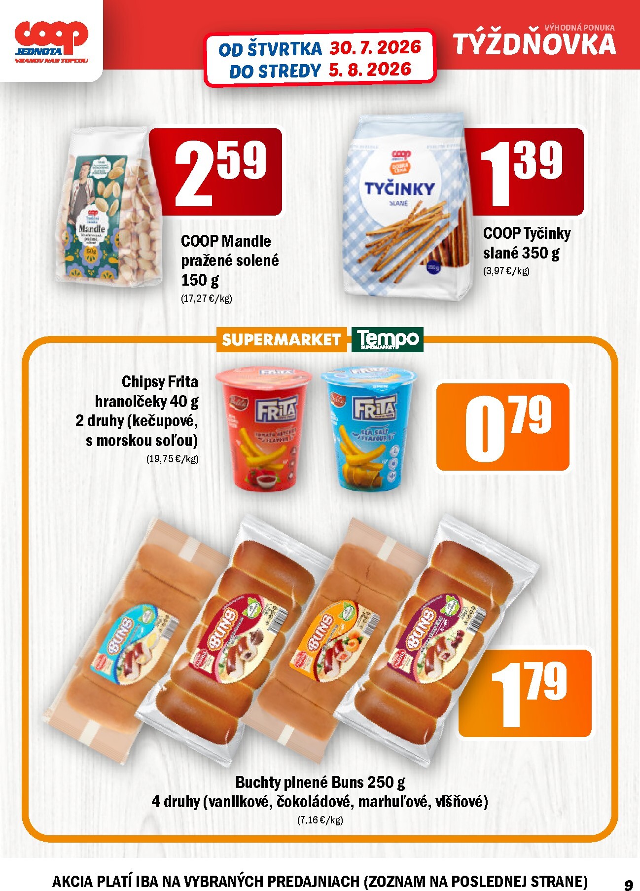 coop-jednota - Aktuálny COOP Jednota - Vranov nad Topľou leták od štvrtka, 30.07.2026 do stredy, 05.08.2026 - page: 9