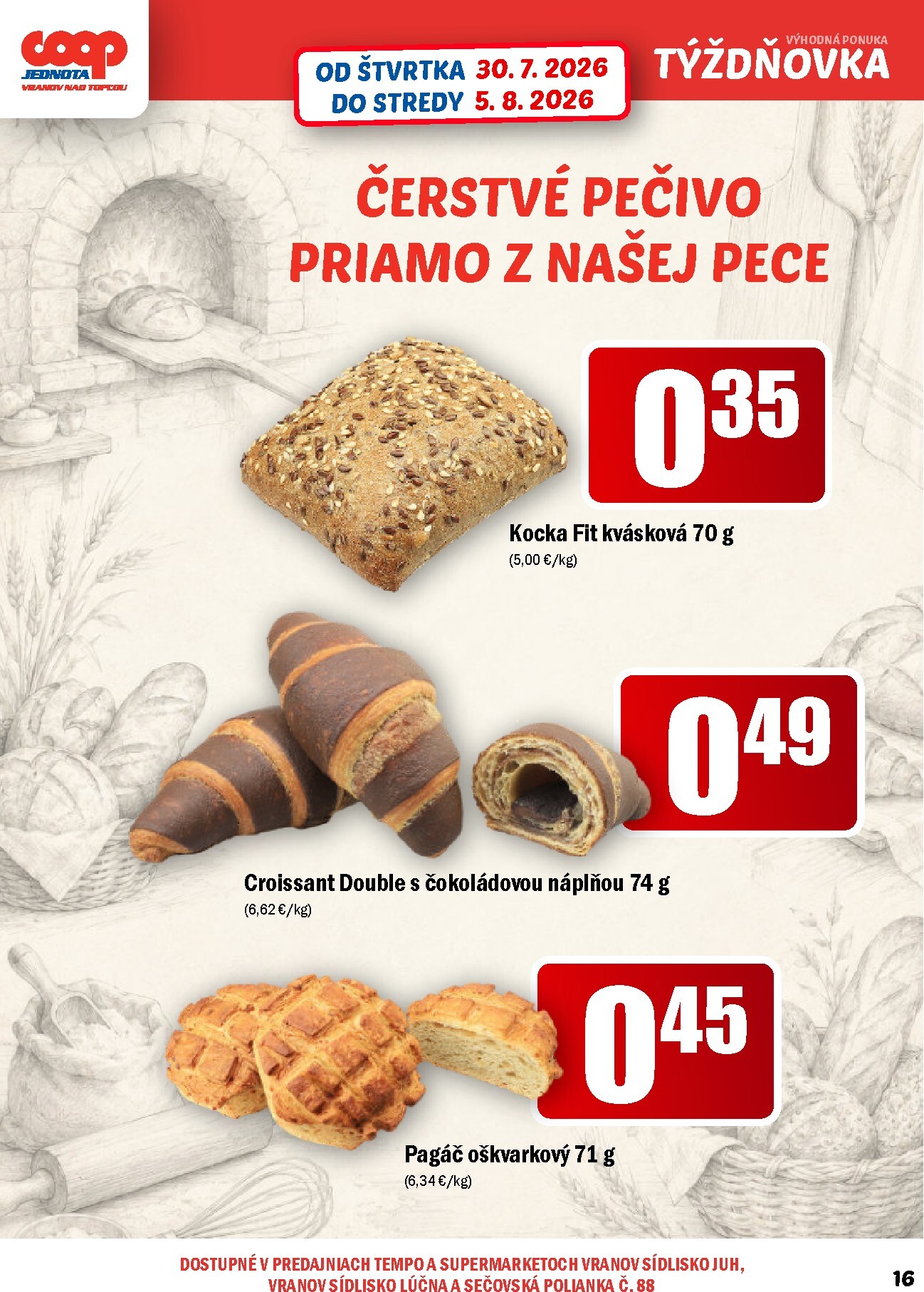 coop-jednota - Aktuálny COOP Jednota - Vranov nad Topľou leták od štvrtka, 30.07.2026 do stredy, 05.08.2026 - page: 16