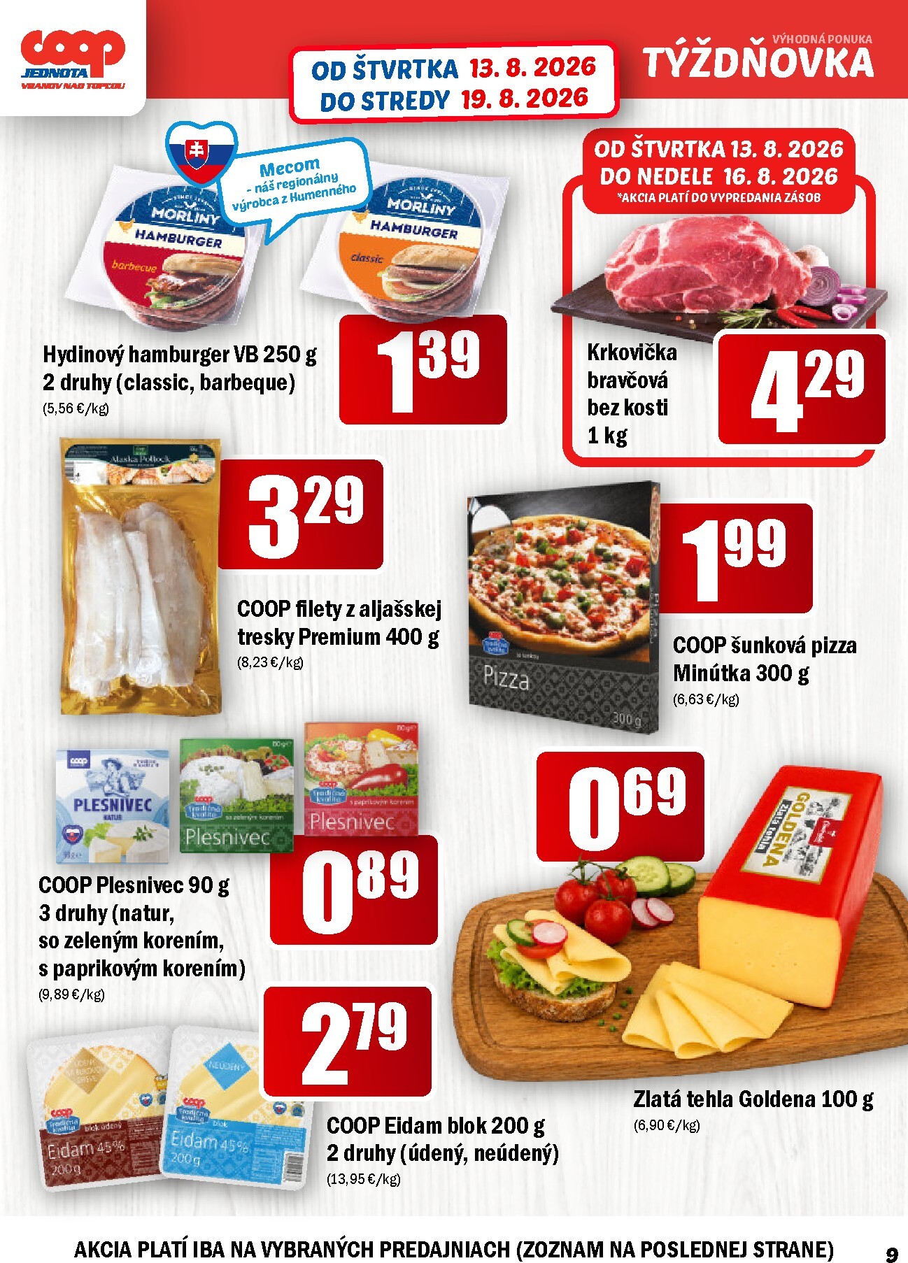 coop-jednota - Aktuálny COOP Jednota - Vranov nad Topľou leták od štvrtka, 13.08.2026 do stredy, 19.08.2026 - page: 9