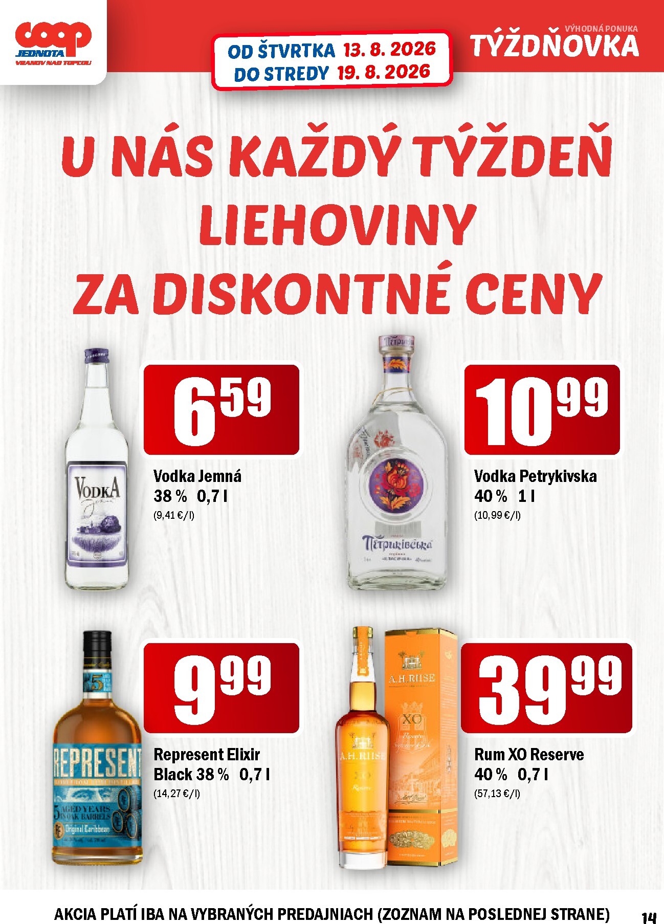coop-jednota - Aktuálny COOP Jednota - Vranov nad Topľou leták od štvrtka, 13.08.2026 do stredy, 19.08.2026 - page: 14