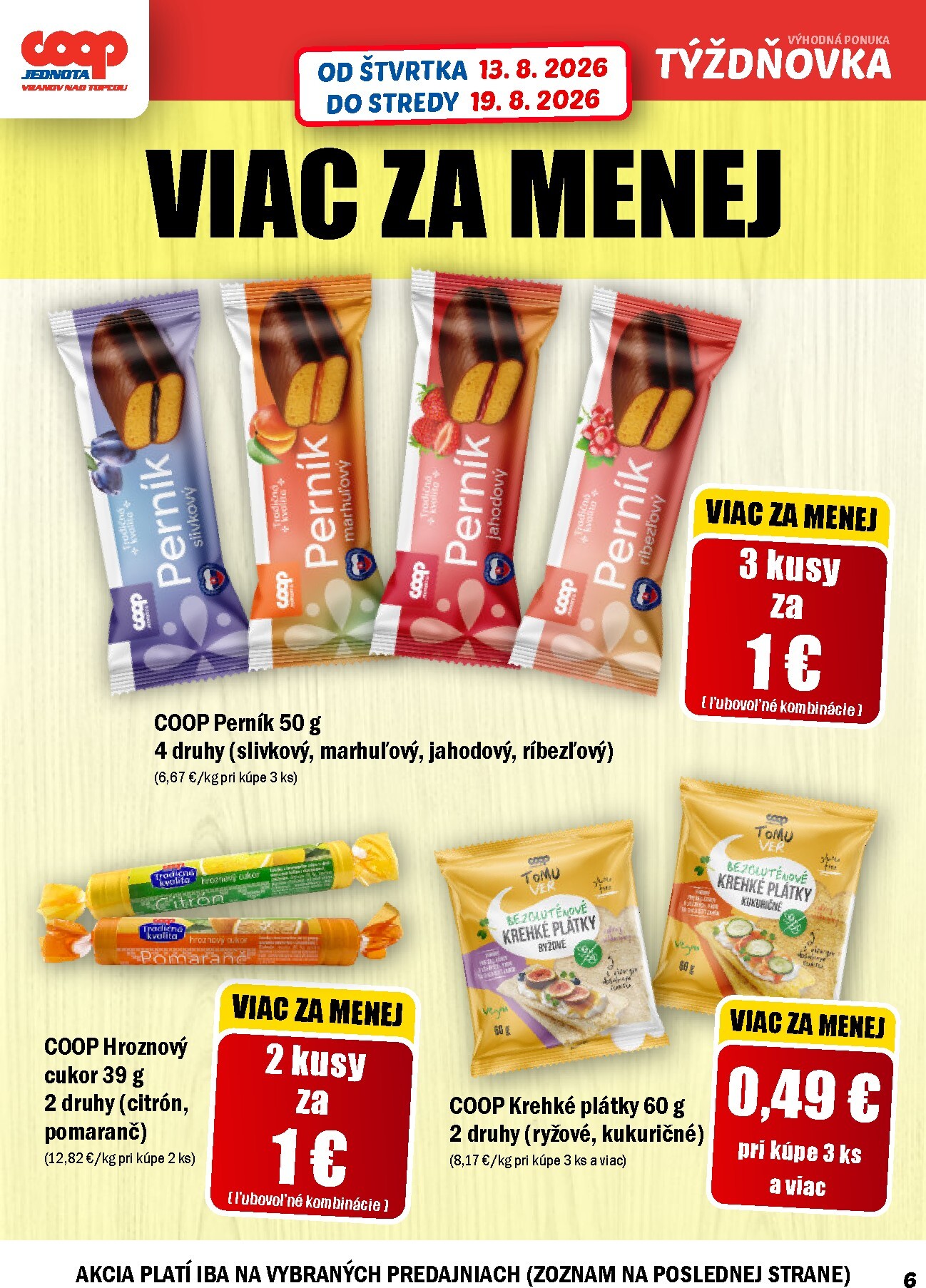 coop-jednota - Aktuálny COOP Jednota - Vranov nad Topľou leták od štvrtka, 13.08.2026 do stredy, 19.08.2026 - page: 6