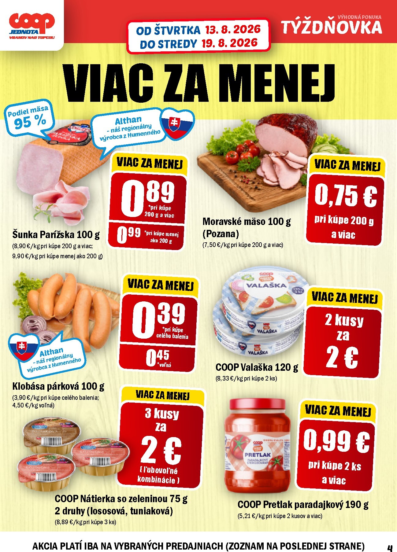 coop-jednota - Aktuálny COOP Jednota - Vranov nad Topľou leták od štvrtka, 13.08.2026 do stredy, 19.08.2026 - page: 4