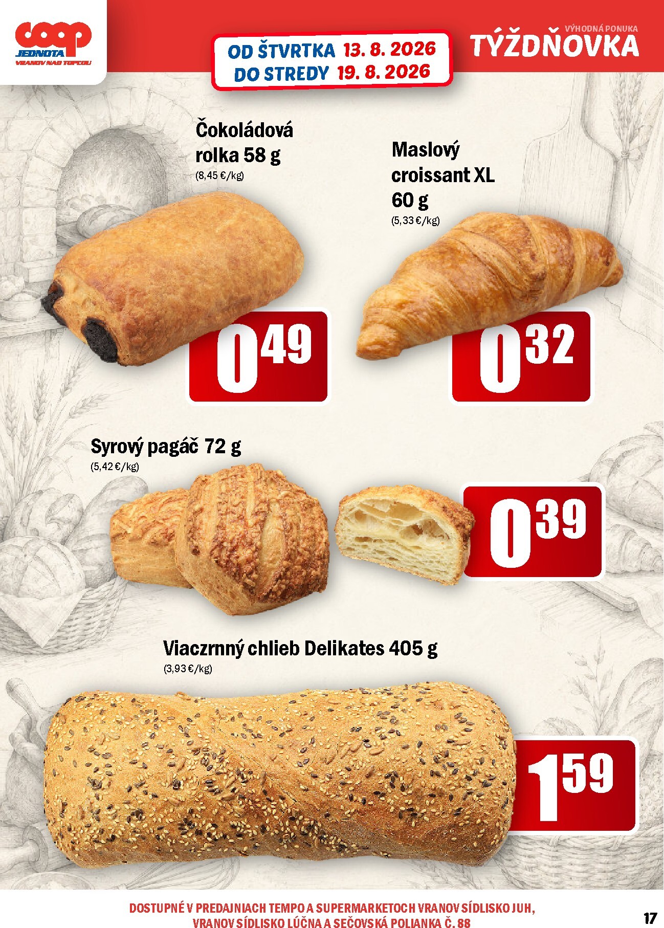coop-jednota - Aktuálny COOP Jednota - Vranov nad Topľou leták od štvrtka, 13.08.2026 do stredy, 19.08.2026 - page: 17