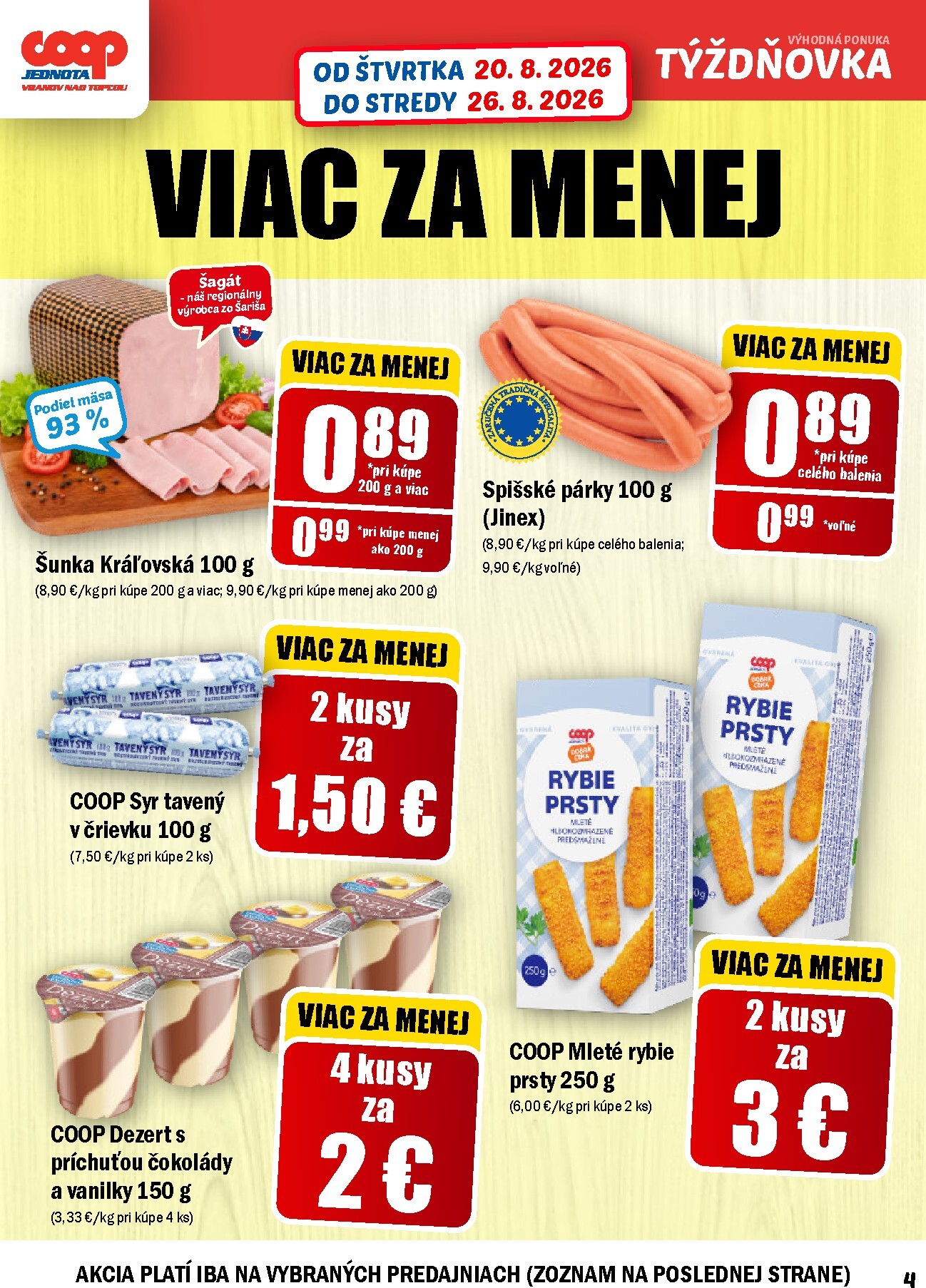 coop-jednota - Aktuálny COOP Jednota - Vranov nad Topľou leták od štvrtka, 20.08.2026 do stredy, 26.08.2026 - page: 4
