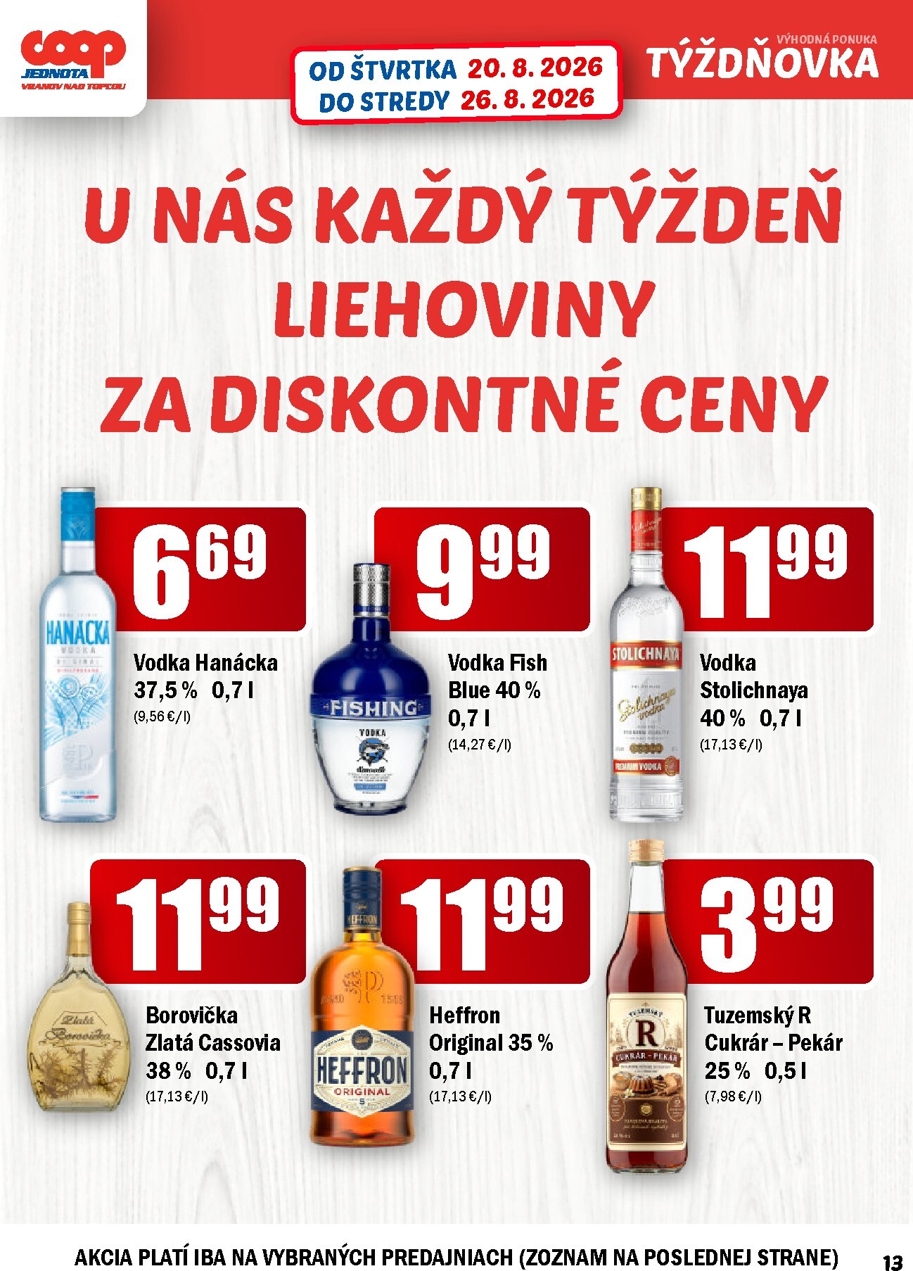 coop-jednota - Aktuálny COOP Jednota - Vranov nad Topľou leták od štvrtka, 20.08.2026 do stredy, 26.08.2026 - page: 13