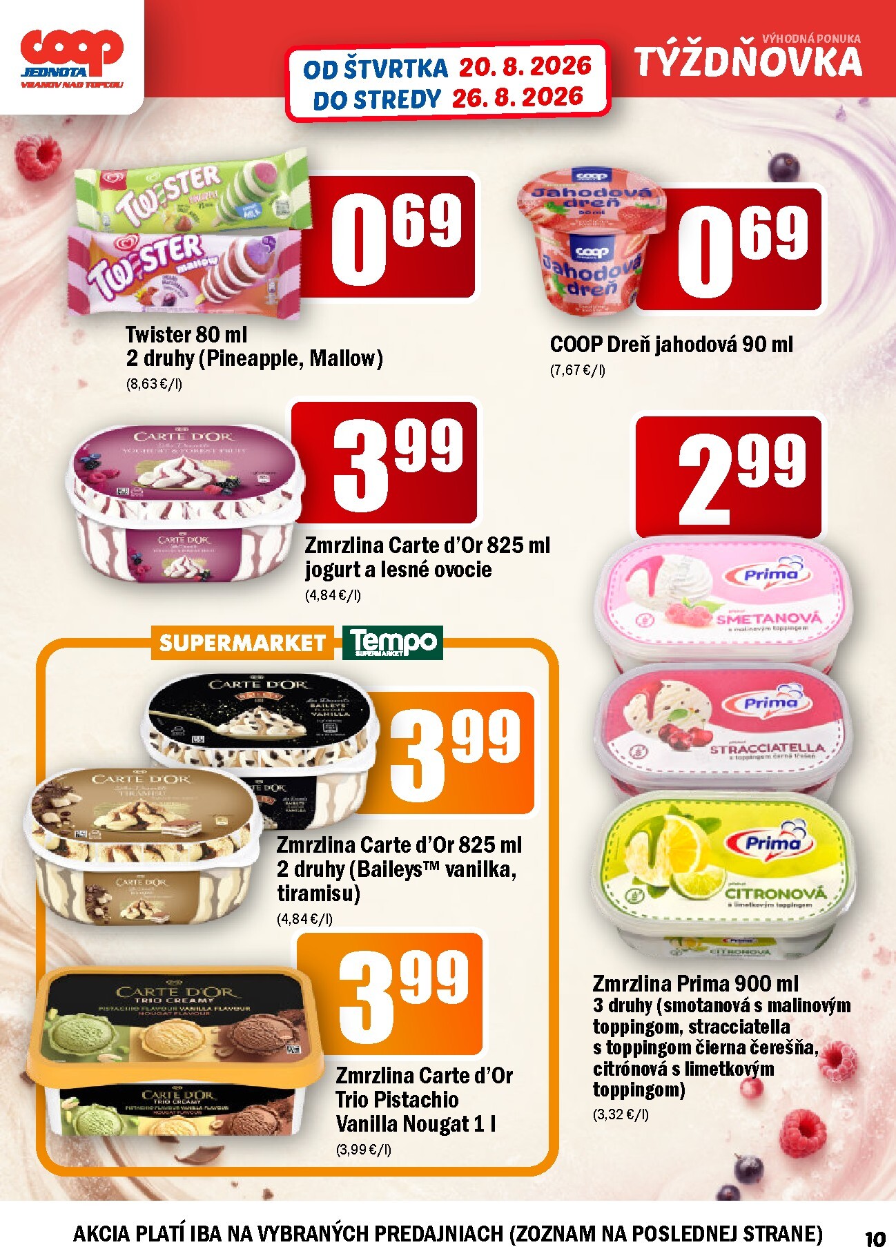 coop-jednota - Aktuálny COOP Jednota - Vranov nad Topľou leták od štvrtka, 20.08.2026 do stredy, 26.08.2026 - page: 10