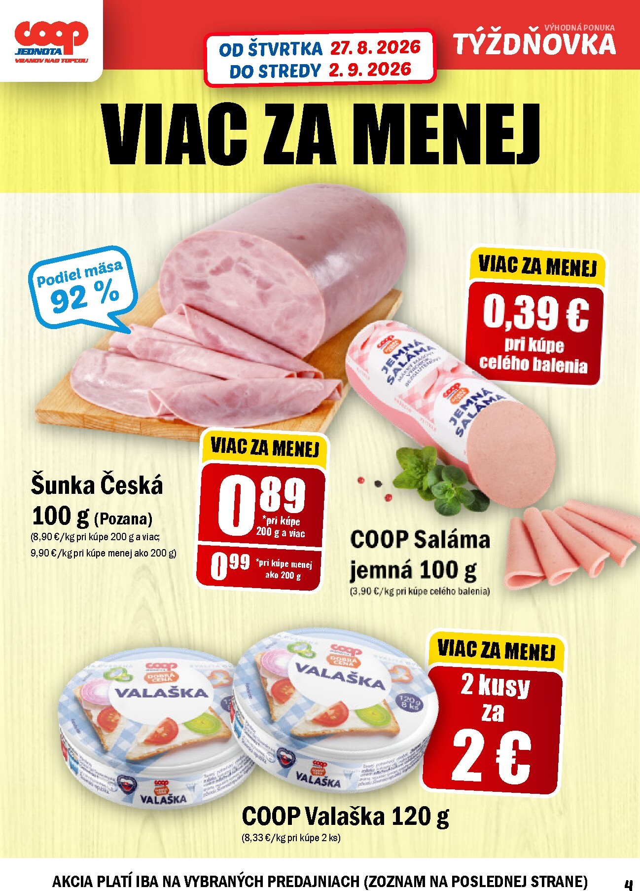 coop-jednota - Aktuálny COOP Jednota leták od štvrtka, 27.08.2026 do stredy, 02.09.2026 - page: 4
