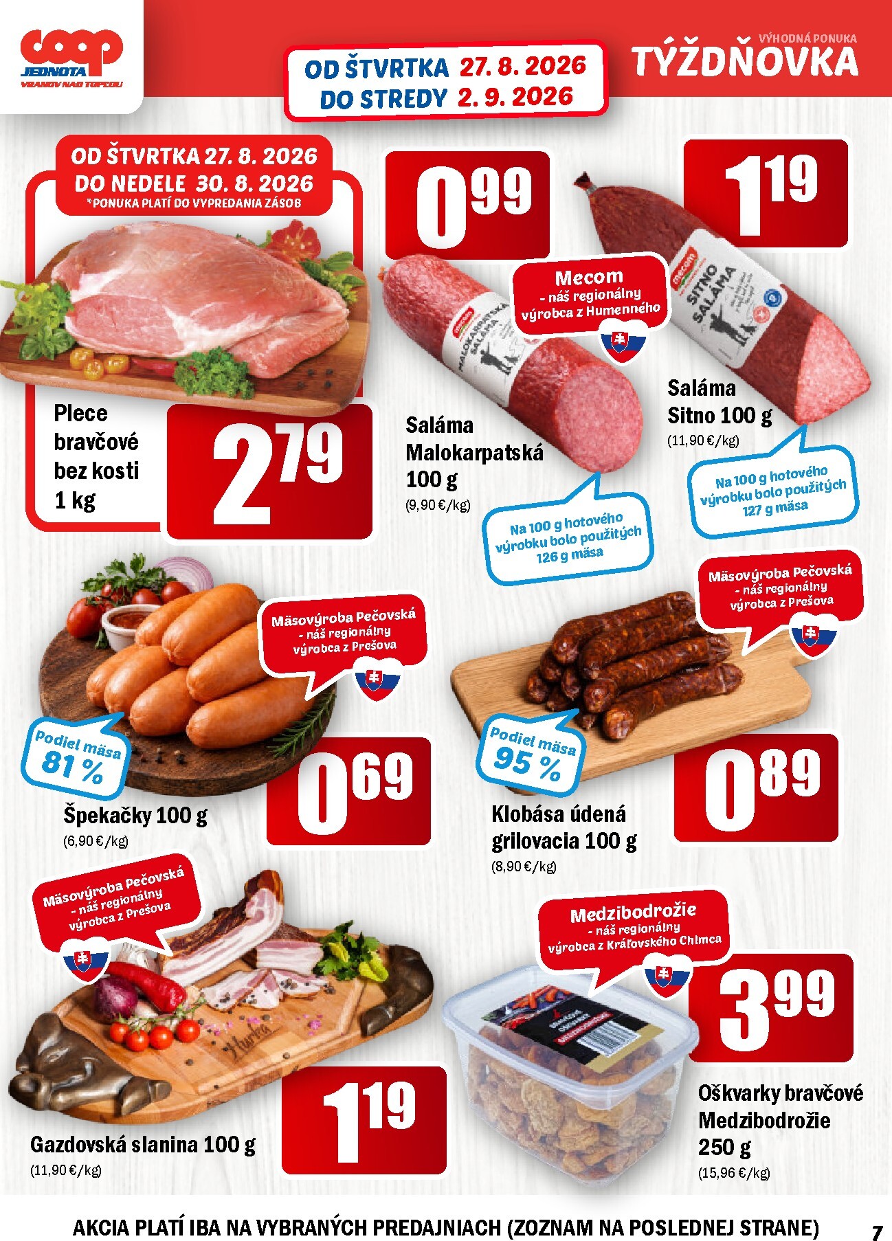 coop-jednota - Aktuálny COOP Jednota leták od štvrtka, 27.08.2026 do stredy, 02.09.2026 - page: 7