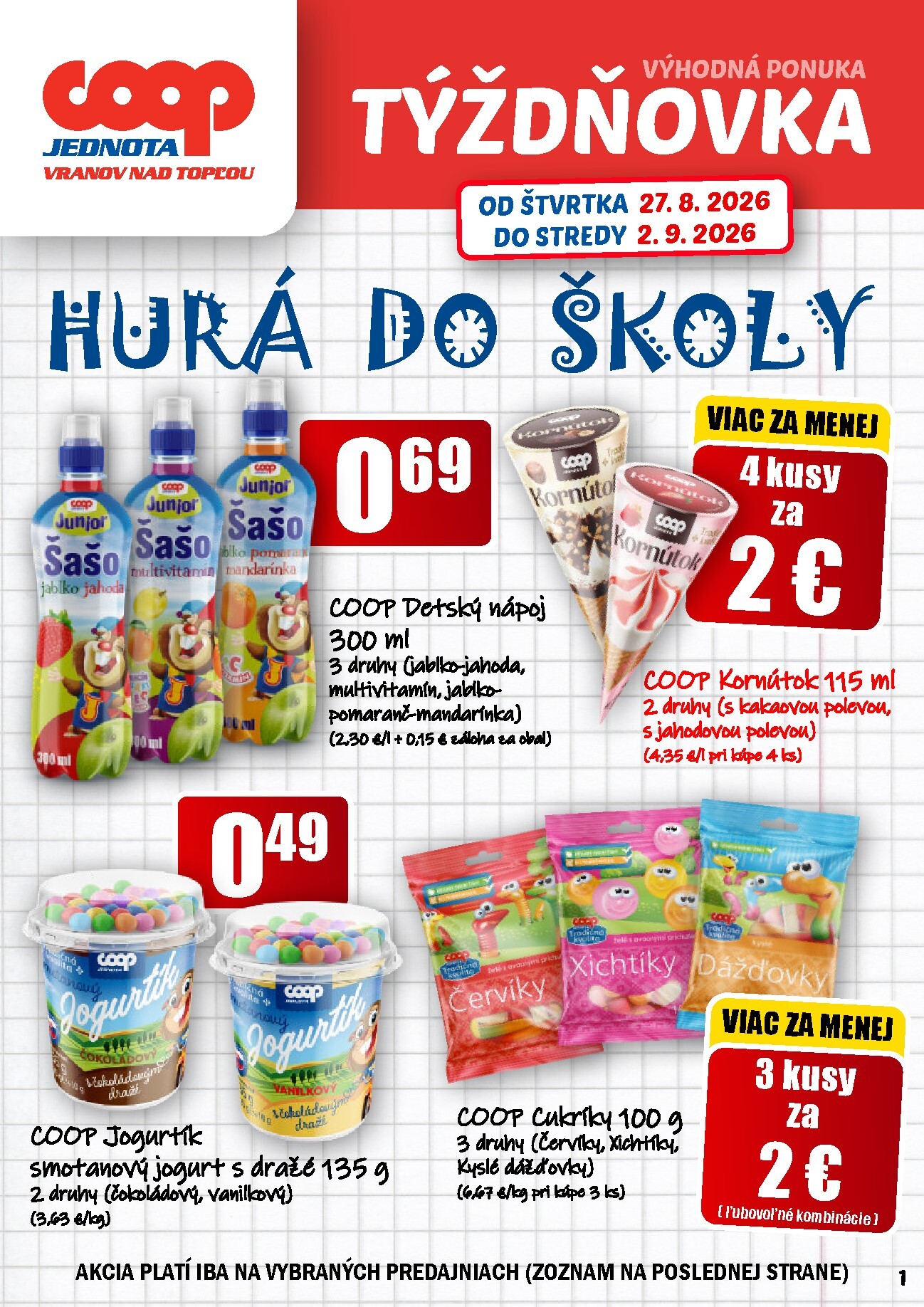 coop-jednota - Aktuálny COOP Jednota leták od štvrtka, 27.08.2026 do stredy, 02.09.2026