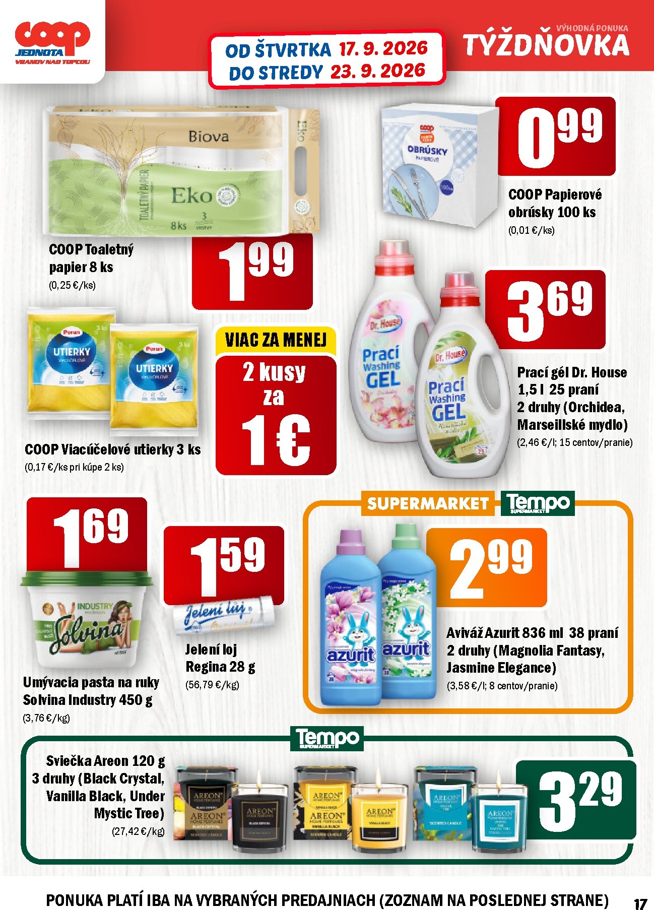 coop-jednota - Aktuálny COOP Jednota leták od štvrtka, 17.09.2026 do stredy, 23.09.2026 - page: 17