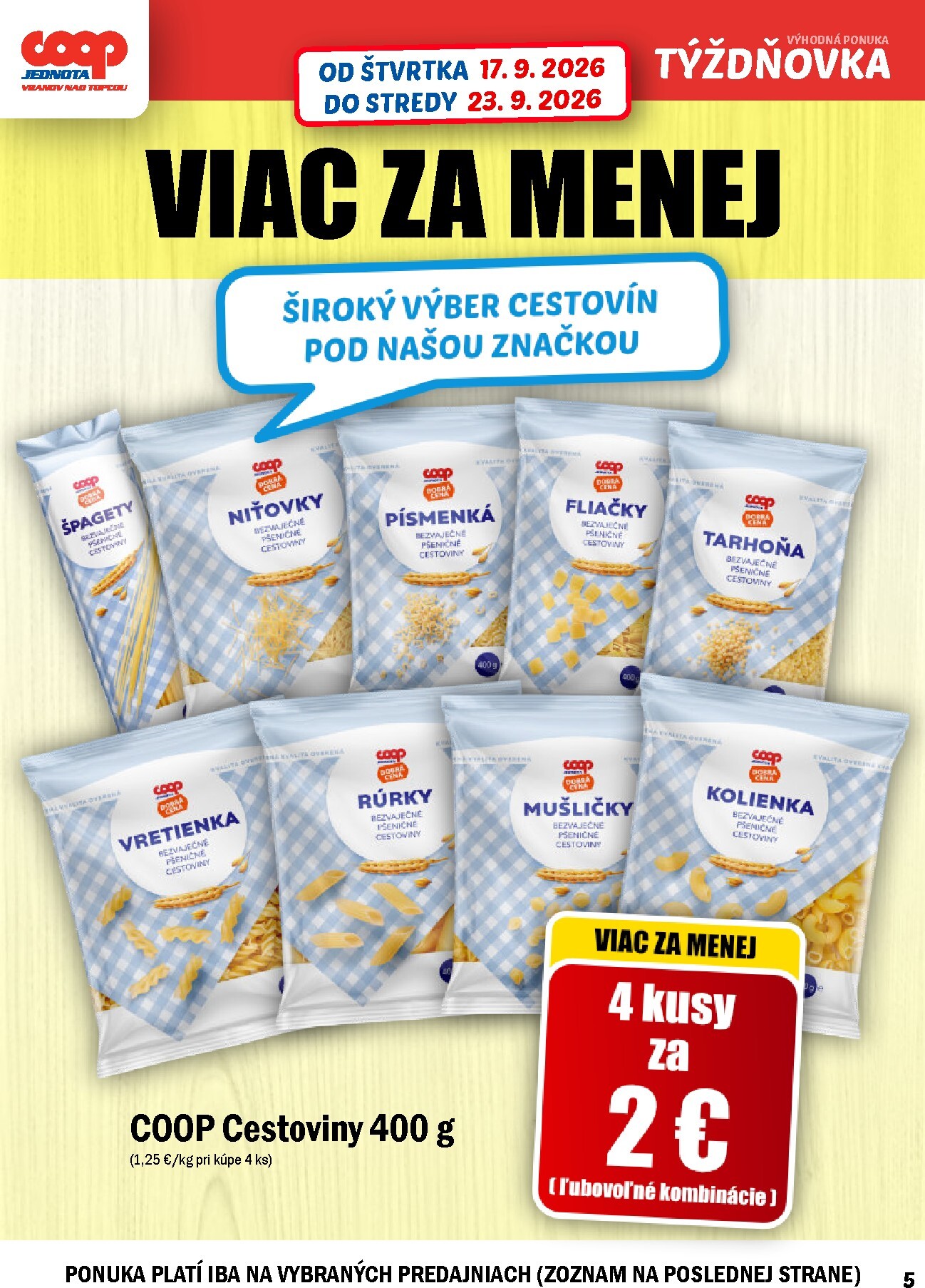 coop-jednota - Aktuálny COOP Jednota leták od štvrtka, 17.09.2026 do stredy, 23.09.2026 - page: 5