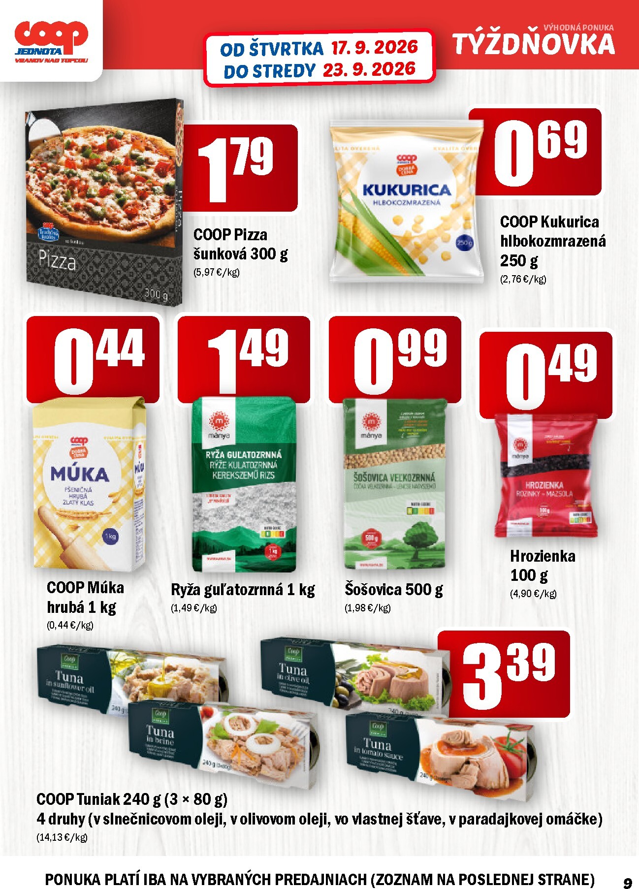 coop-jednota - Aktuálny COOP Jednota leták od štvrtka, 17.09.2026 do stredy, 23.09.2026 - page: 9