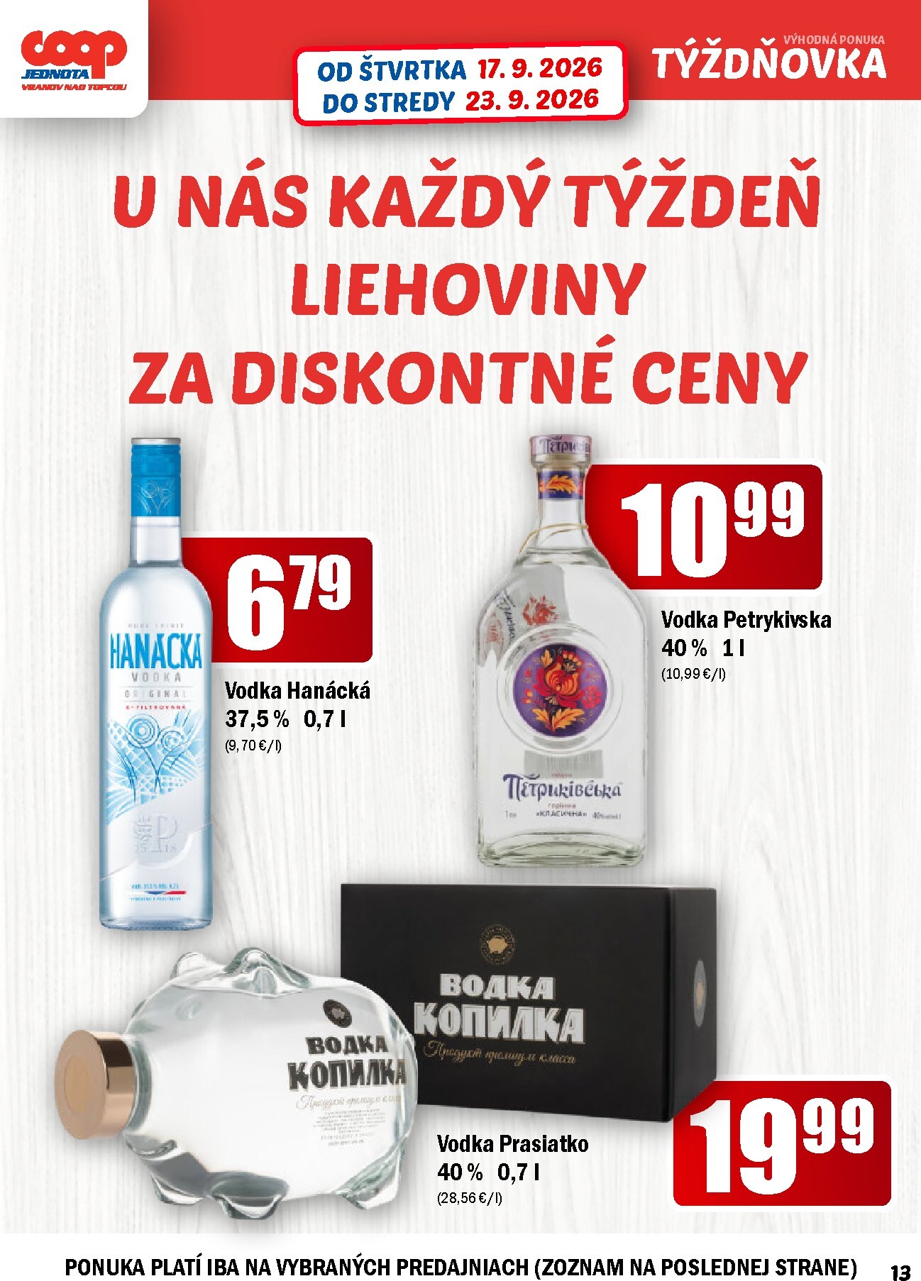 coop-jednota - Aktuálny COOP Jednota leták od štvrtka, 17.09.2026 do stredy, 23.09.2026 - page: 13