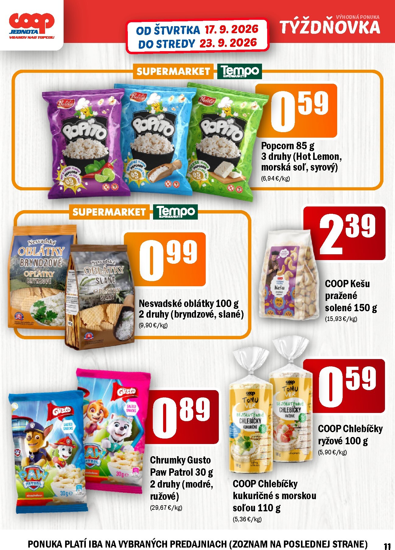 coop-jednota - Aktuálny COOP Jednota leták od štvrtka, 17.09.2026 do stredy, 23.09.2026 - page: 11