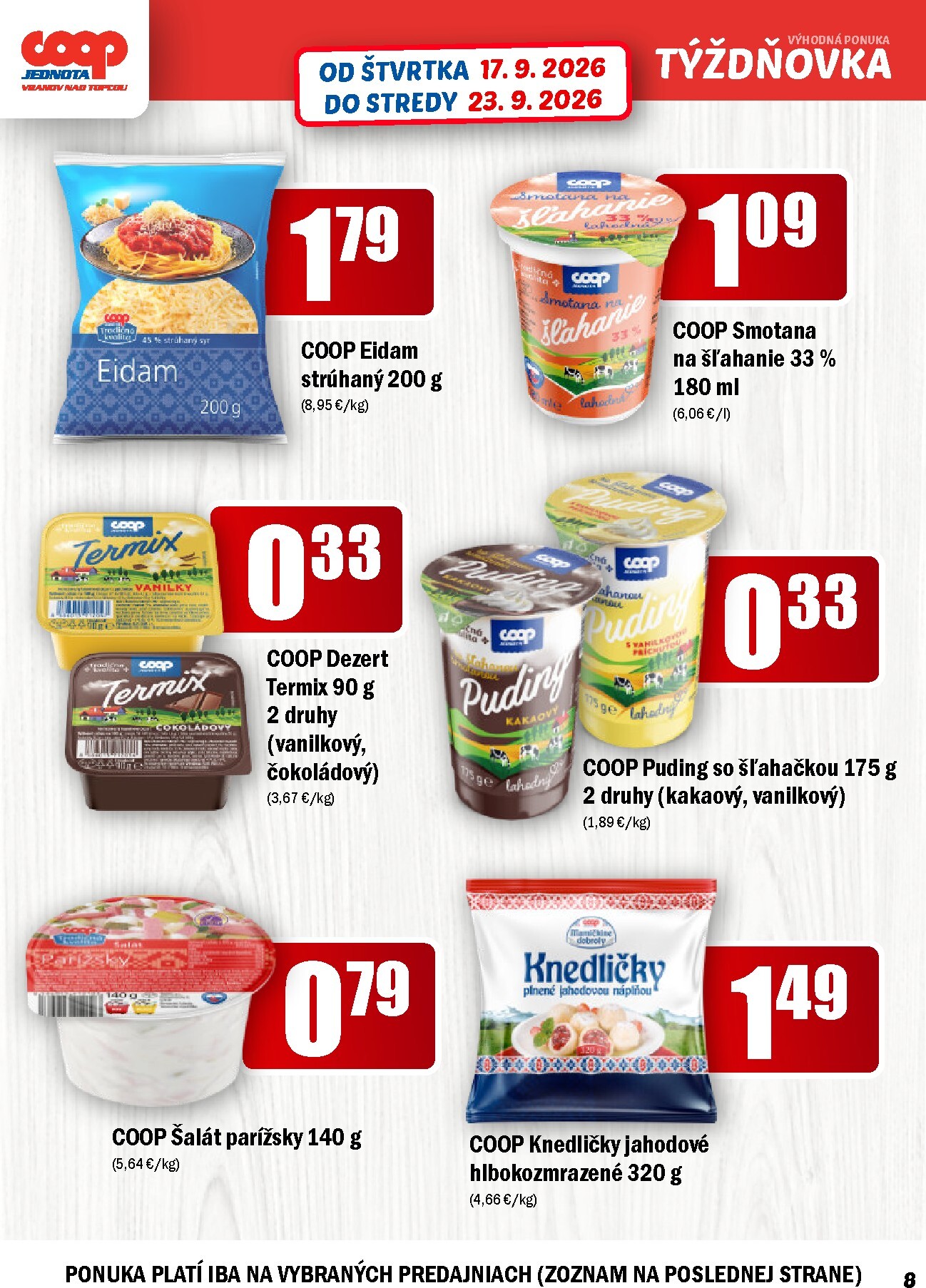 coop-jednota - Aktuálny COOP Jednota leták od štvrtka, 17.09.2026 do stredy, 23.09.2026 - page: 8
