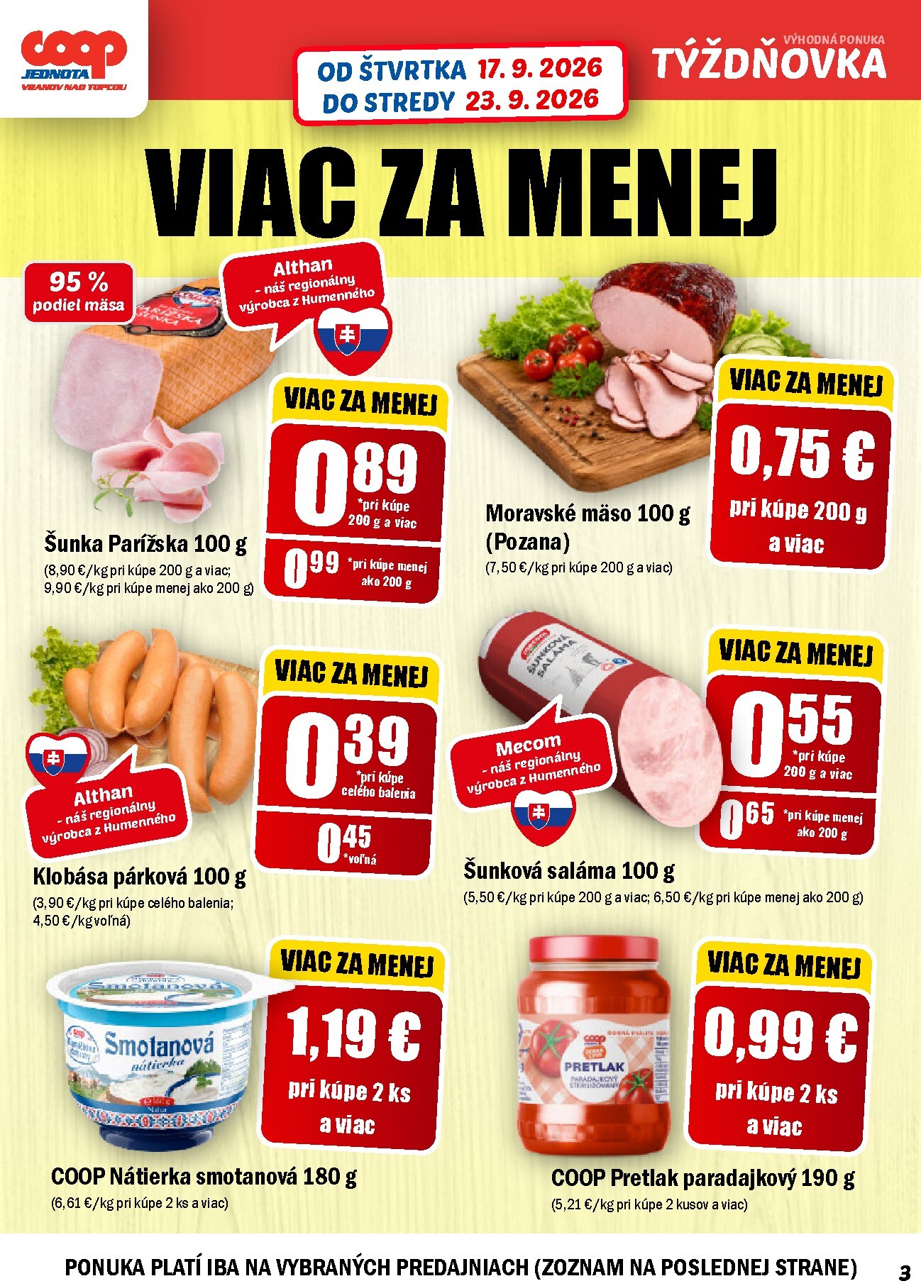 coop-jednota - Aktuálny COOP Jednota leták od štvrtka, 17.09.2026 do stredy, 23.09.2026 - page: 3