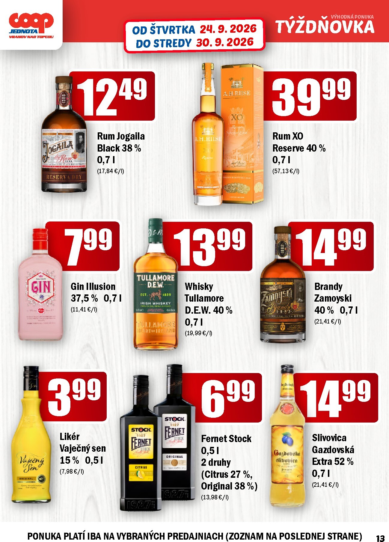 coop-jednota - Aktuálny COOP Jednota - Vranov nad Topľou leták od štvrtka, 24.09.2026 do stredy, 30.09.2026 - page: 13
