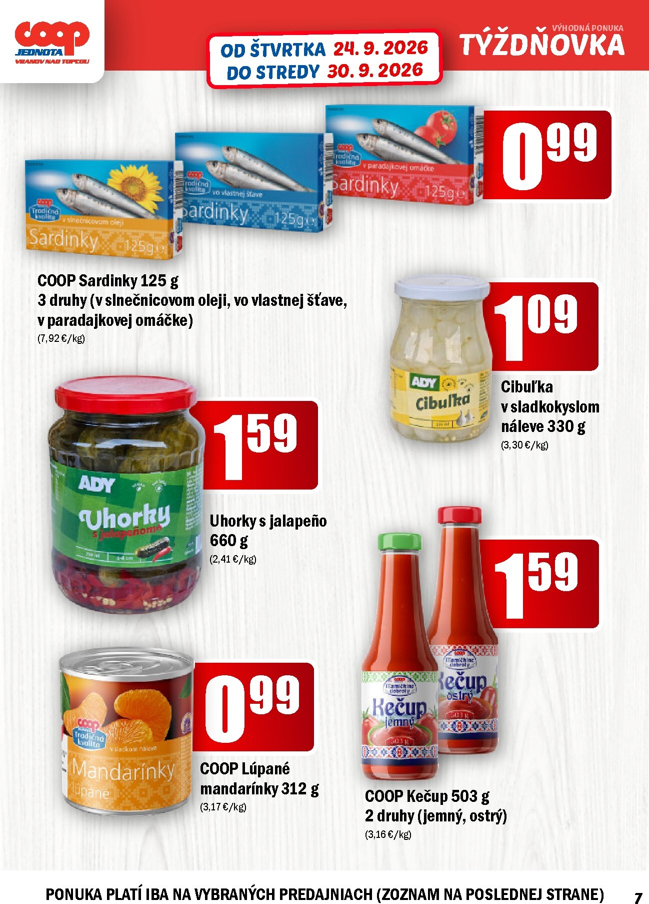 coop-jednota - Aktuálny COOP Jednota - Vranov nad Topľou leták od štvrtka, 24.09.2026 do stredy, 30.09.2026 - page: 7