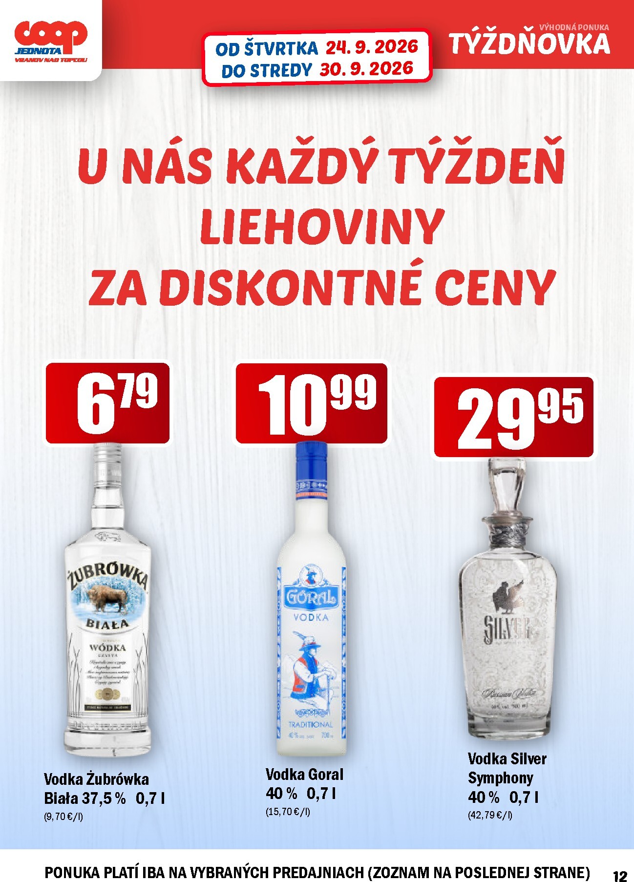 coop-jednota - Aktuálny COOP Jednota - Vranov nad Topľou leták od štvrtka, 24.09.2026 do stredy, 30.09.2026 - page: 12