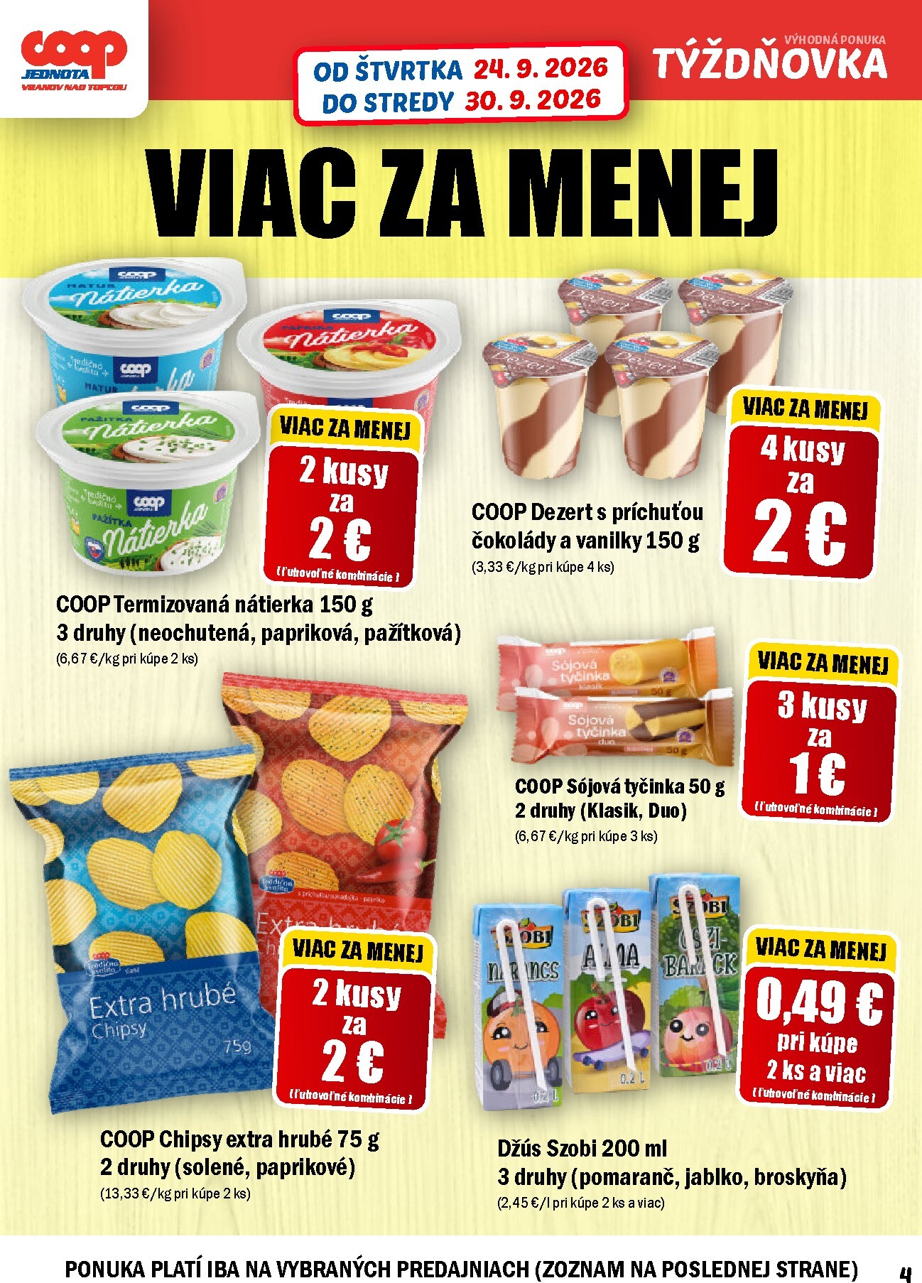 coop-jednota - Aktuálny COOP Jednota - Vranov nad Topľou leták od štvrtka, 24.09.2026 do stredy, 30.09.2026 - page: 4