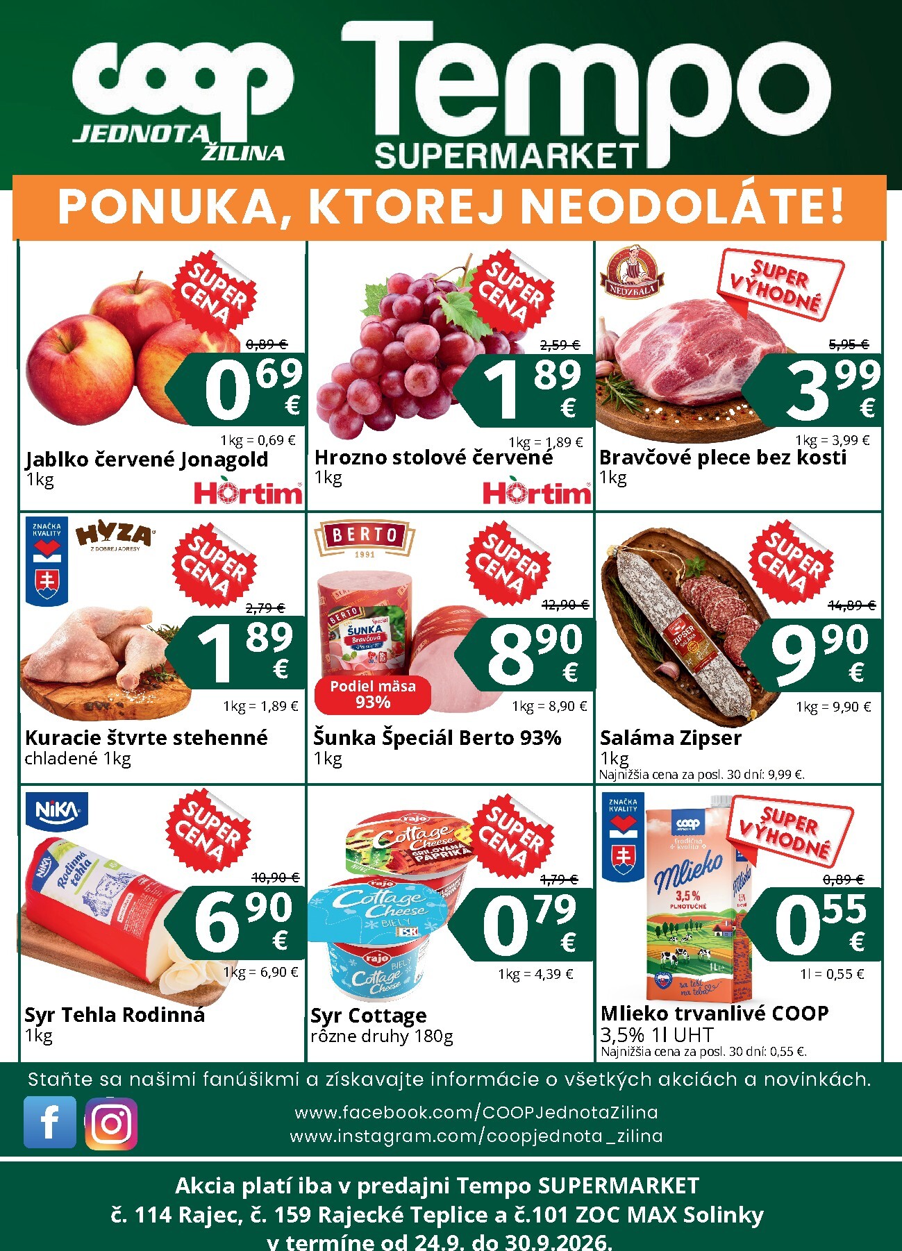 coop-jednota - Aktuálny COOP Jednota - Žilina-Solinky, Rajec, Rajecké Teplice leták od štvrtka, 24.09.2026 do stredy, 30.09.2026 - page: 2