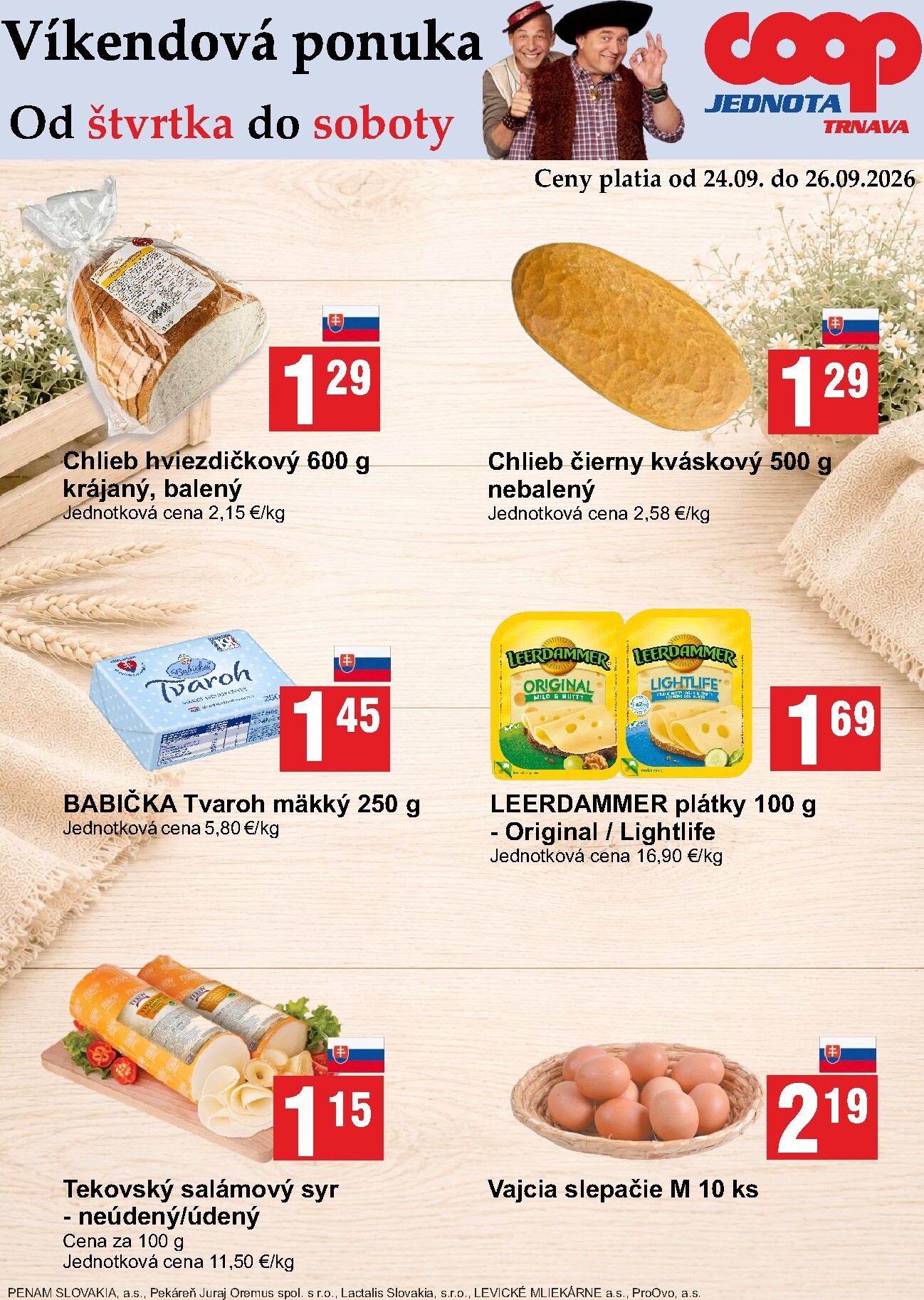 coop-jednota - Aktuálny COOP Jednota - Víkendová ponuka Trnava leták od štvrtka, 24.09.2026 do soboty, 26.09.2026