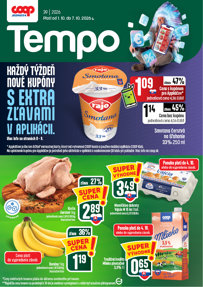 coop-jednota - Nový COOP Jednota - Tempo leták od štvrtka, 01.10.2026 do stredy, 07.10.2026
