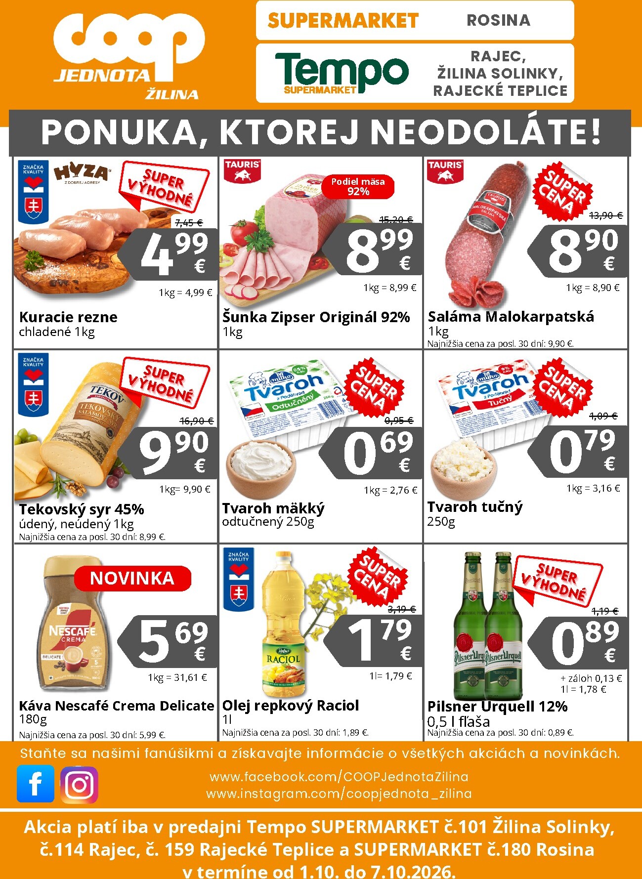 coop-jednota - Nový COOP Jednota - Regionálny leták COOP Jednota Žilina leták od štvrtka, 01.10.2026 do stredy, 07.10.2026 - page: 2